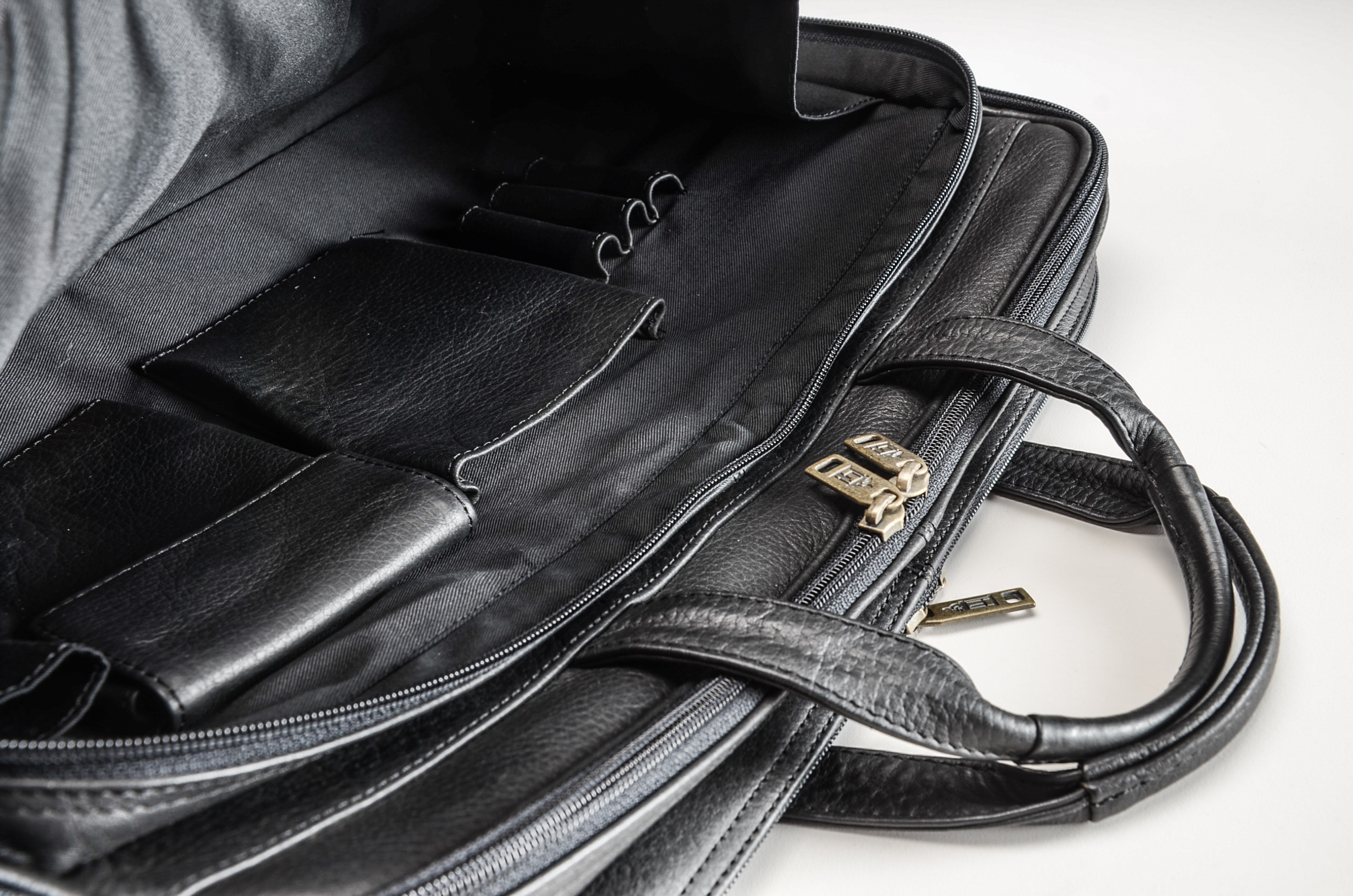 Black Leather Laptop Bag