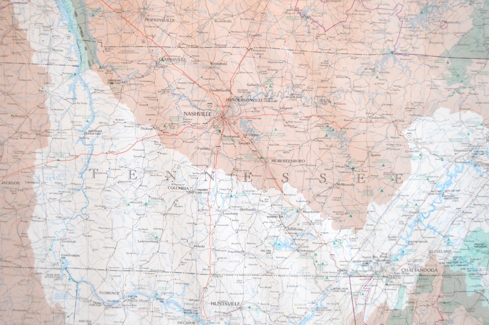 Large Tennessee Valley Region Map