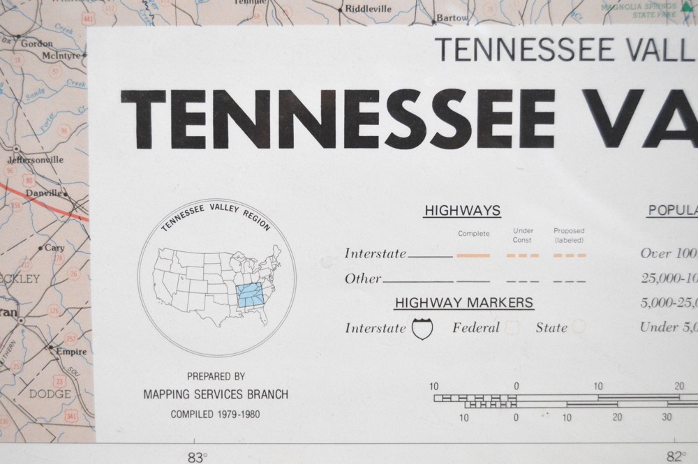 Large Tennessee Valley Region Map