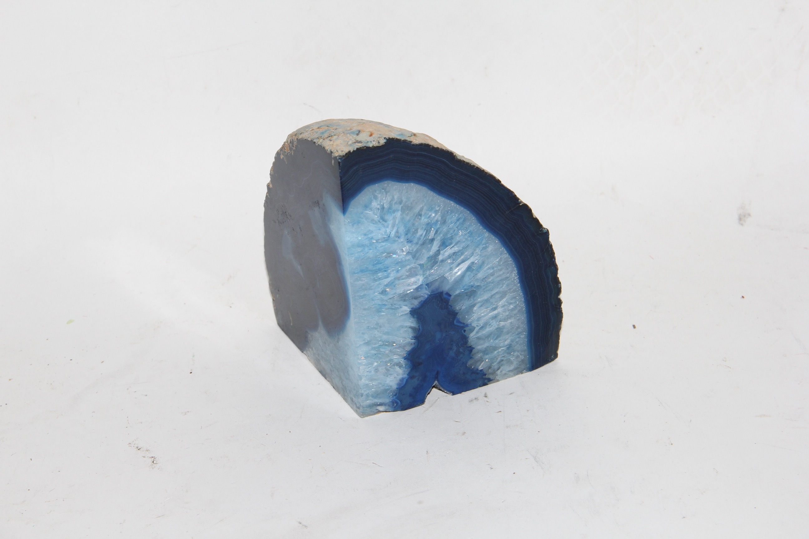 Pair of Geodes and Painted Stone