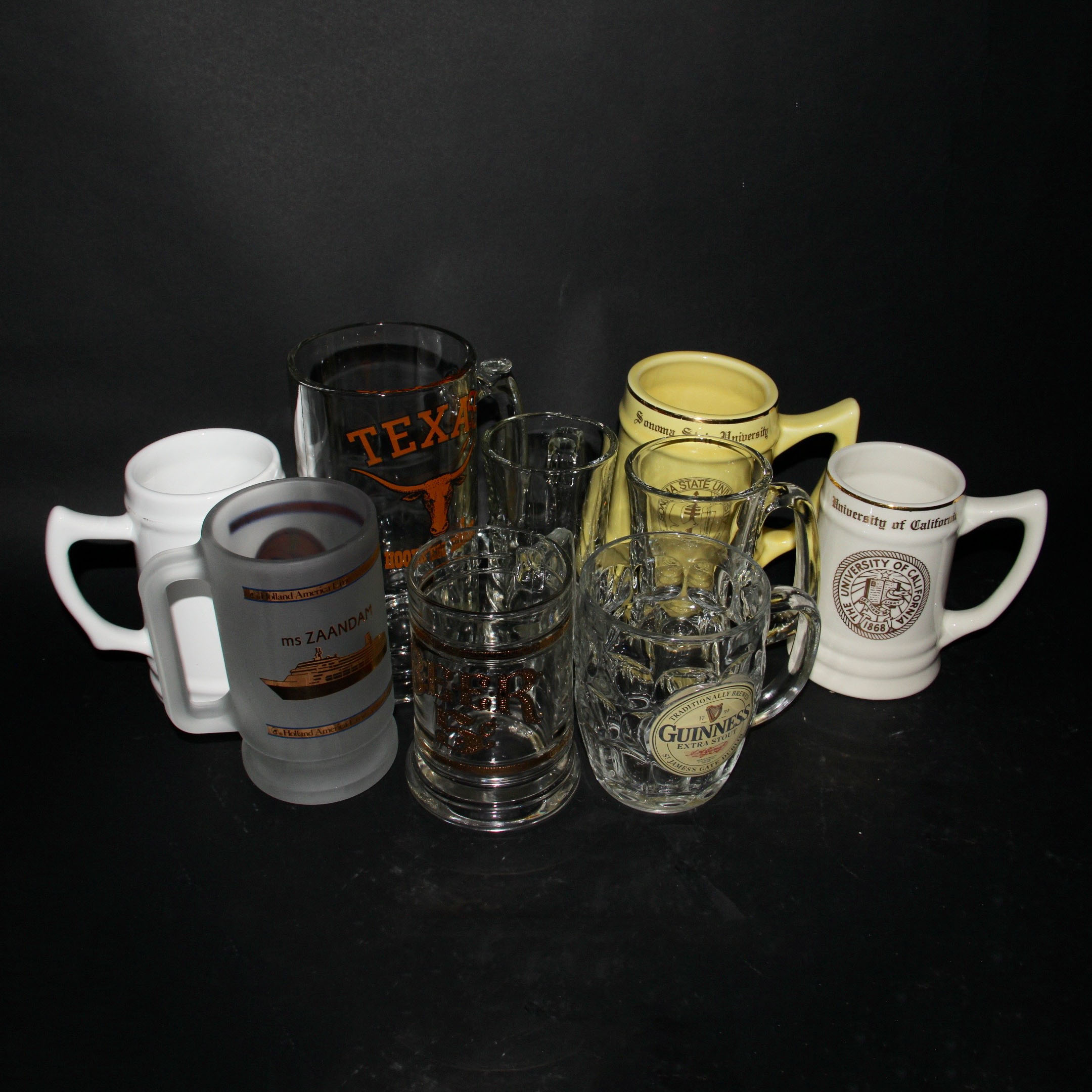 Collection of Glass and Ceramic Beer Steins