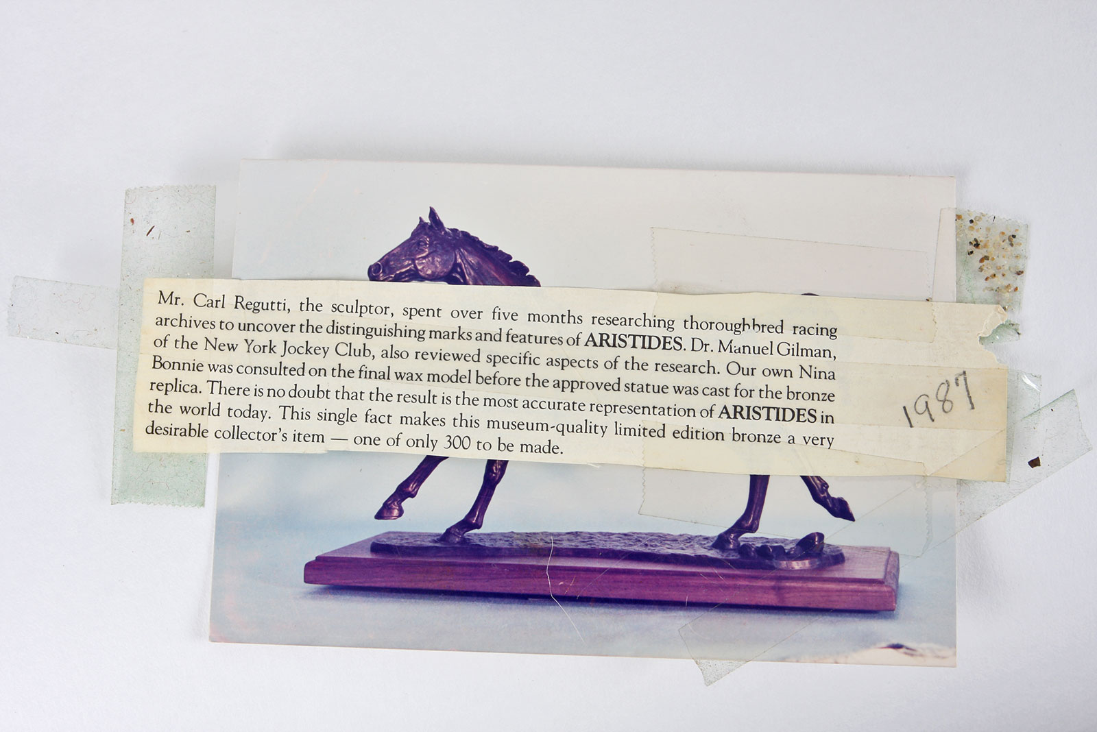 "Aristides" Bronze Race Horse Sculpture by Carl Regutti, 3/500