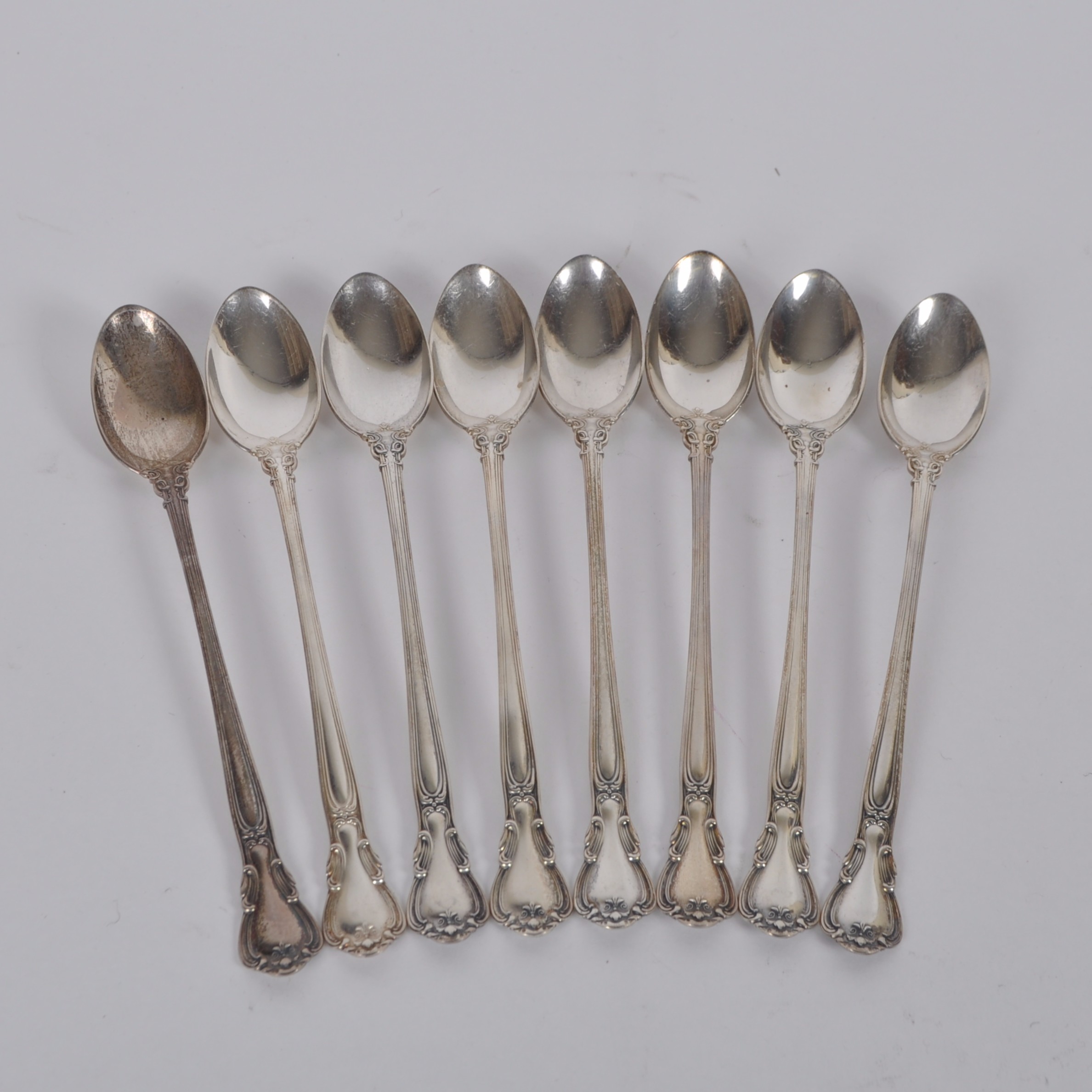 Eight Gorham "Chantilly" Iced Tea Spoons