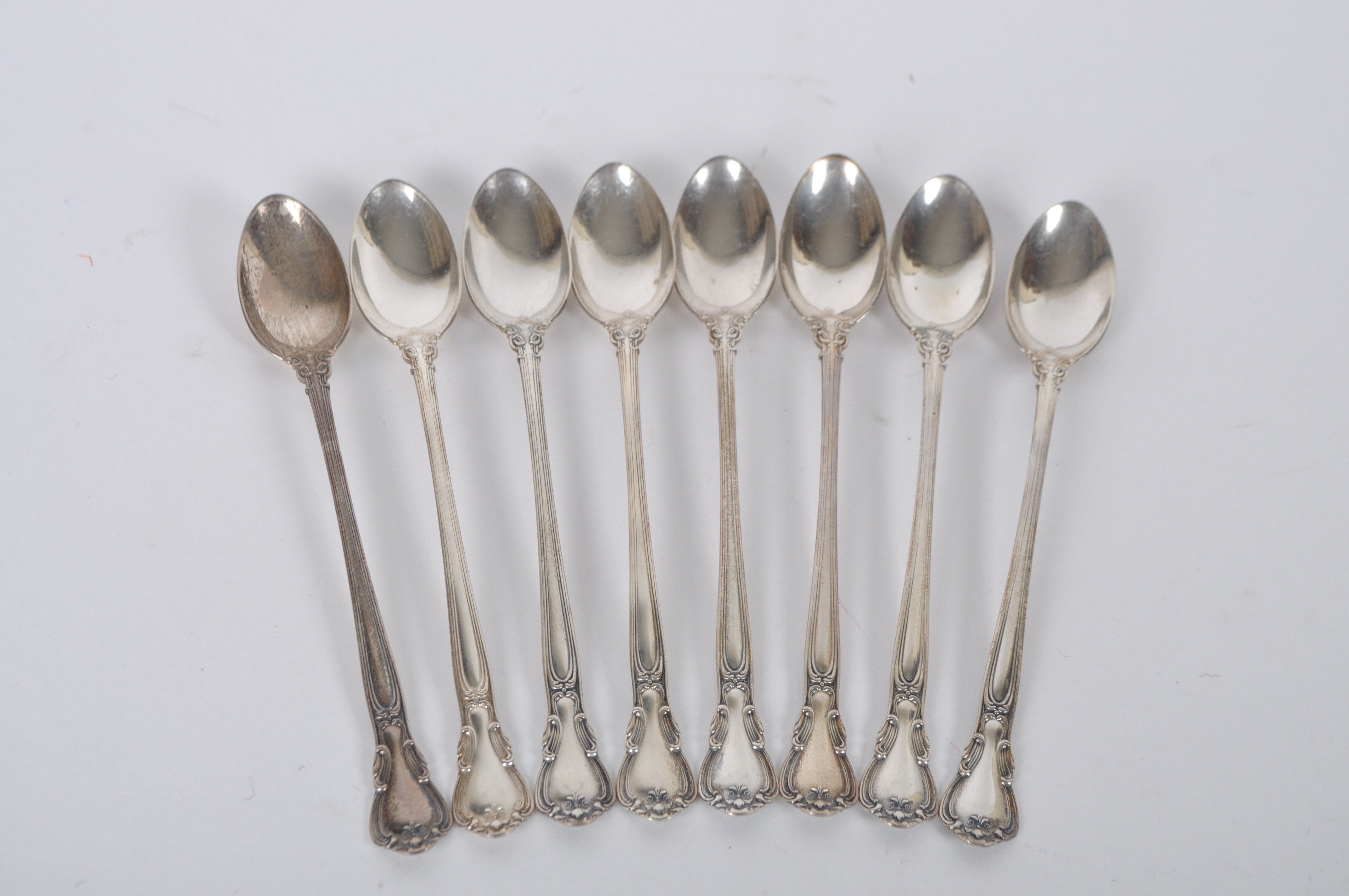 Eight Gorham "Chantilly" Iced Tea Spoons