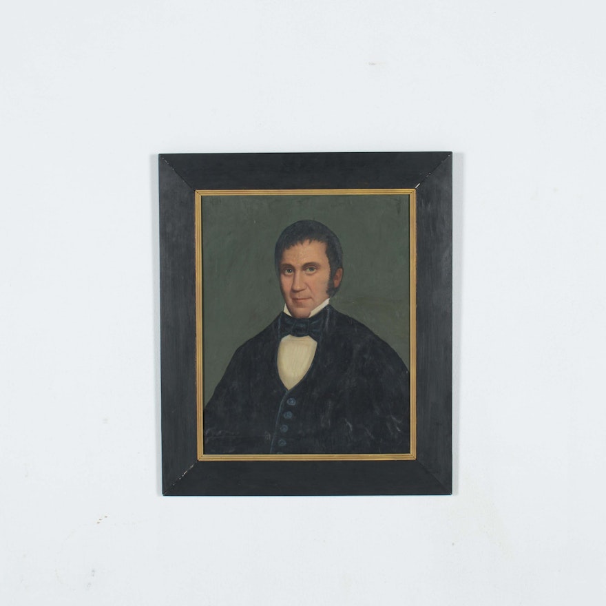 Antique Original Oil Portrait of a Man