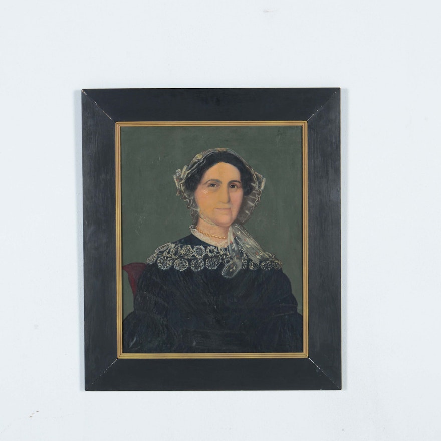 Antique Original Oil Portrait of a Woman