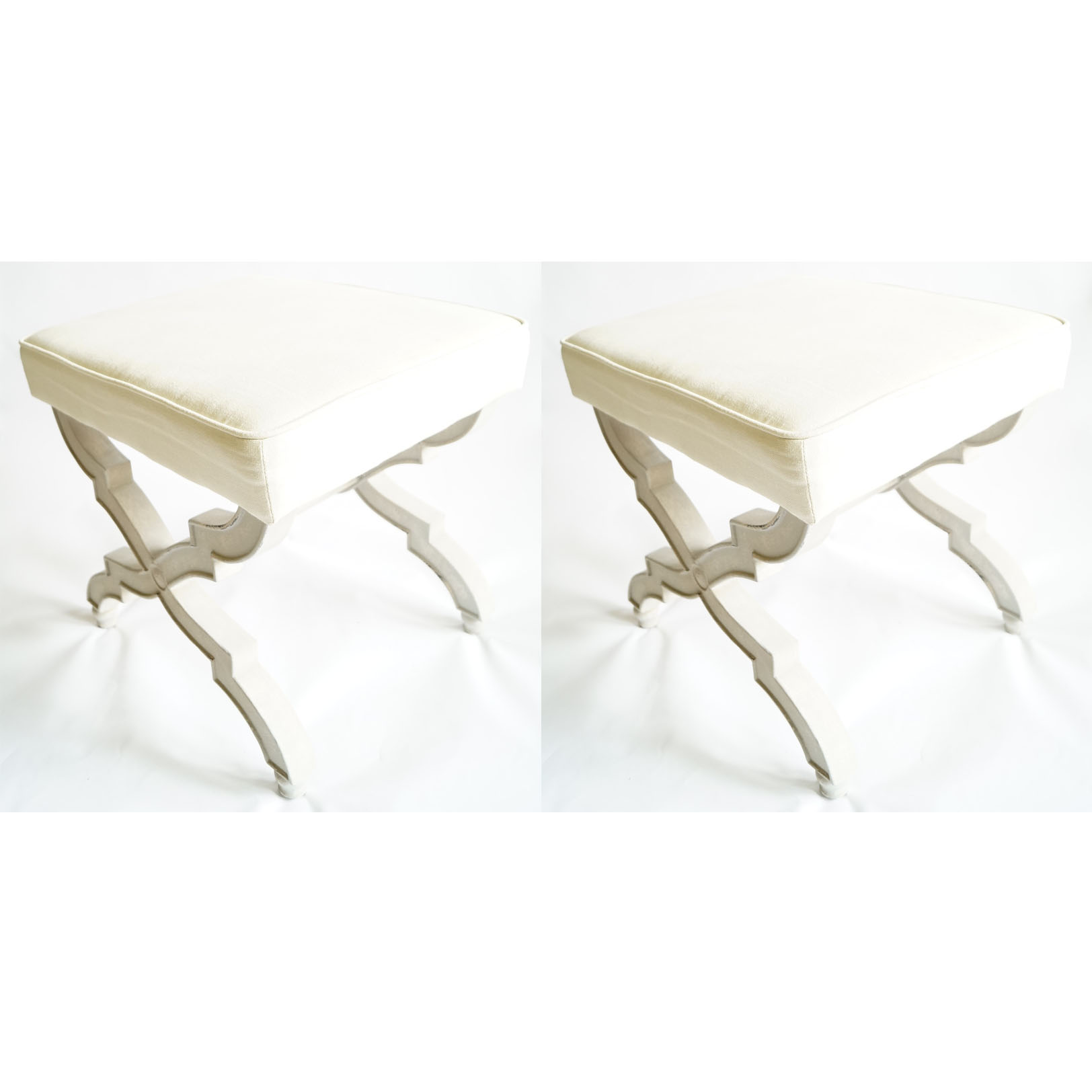 Pair of Upholstered Ottomans