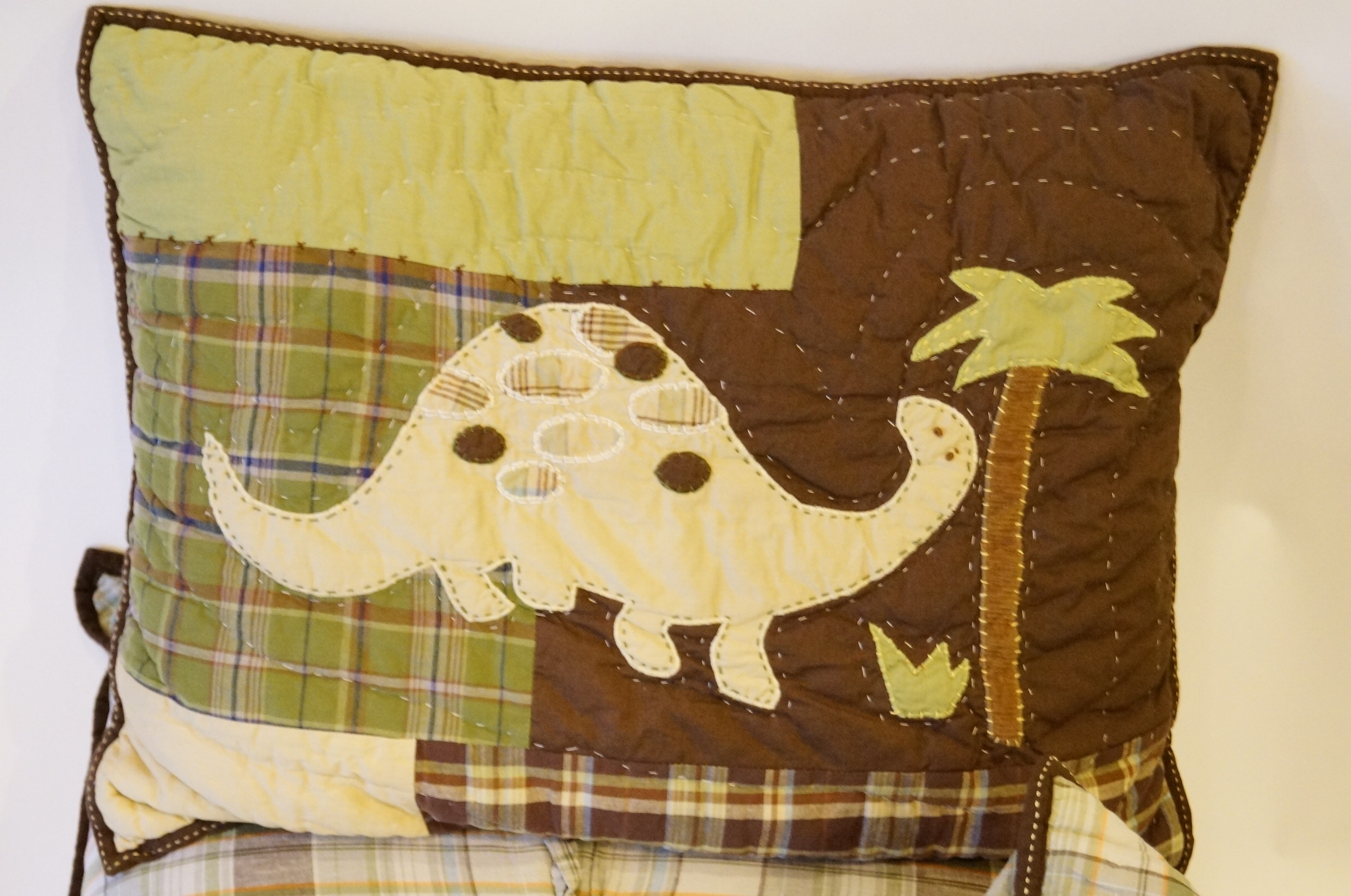 Pair of Pottery Barn KId's Madras Quilted Twin Bedding