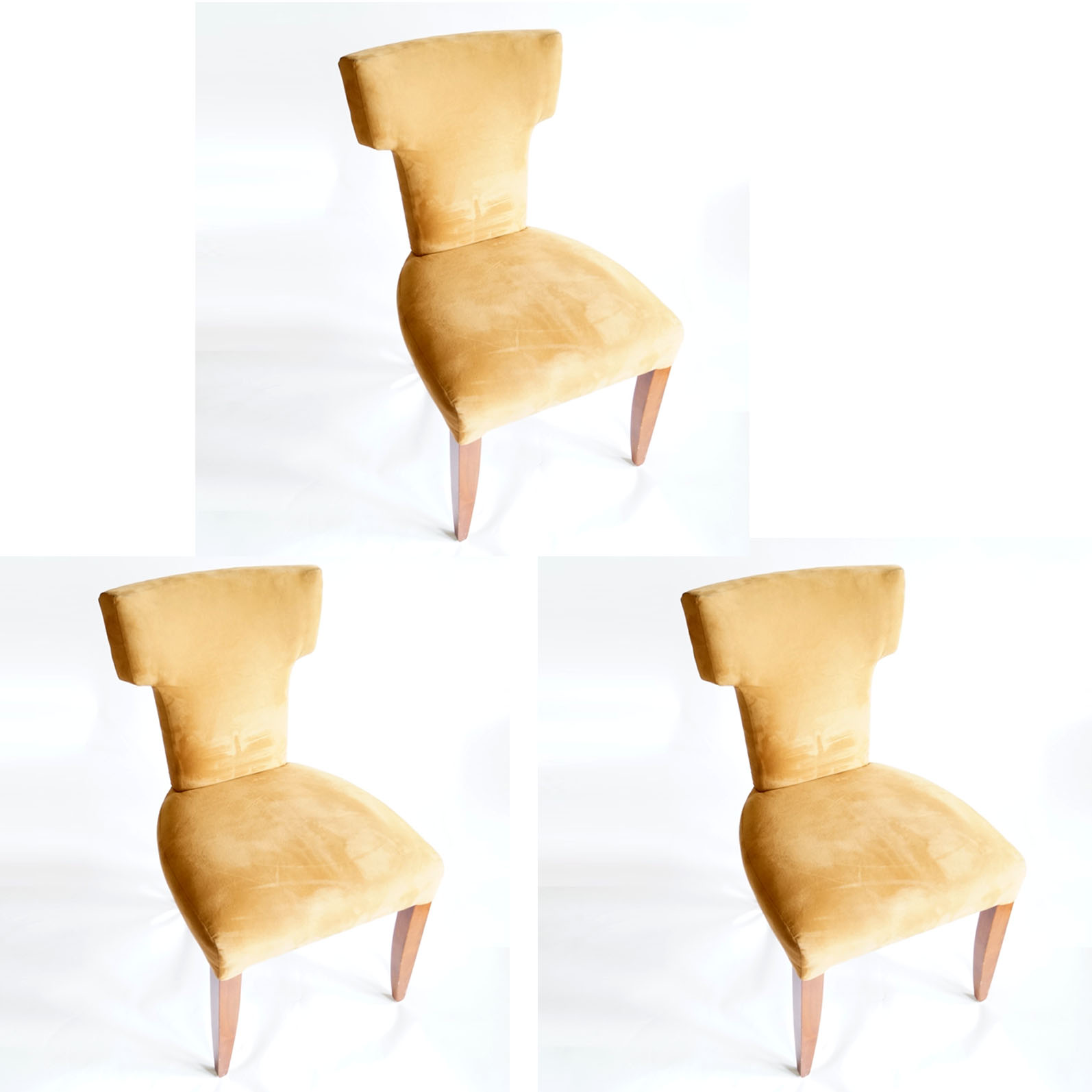 Three Micro-Suede Side Chairs