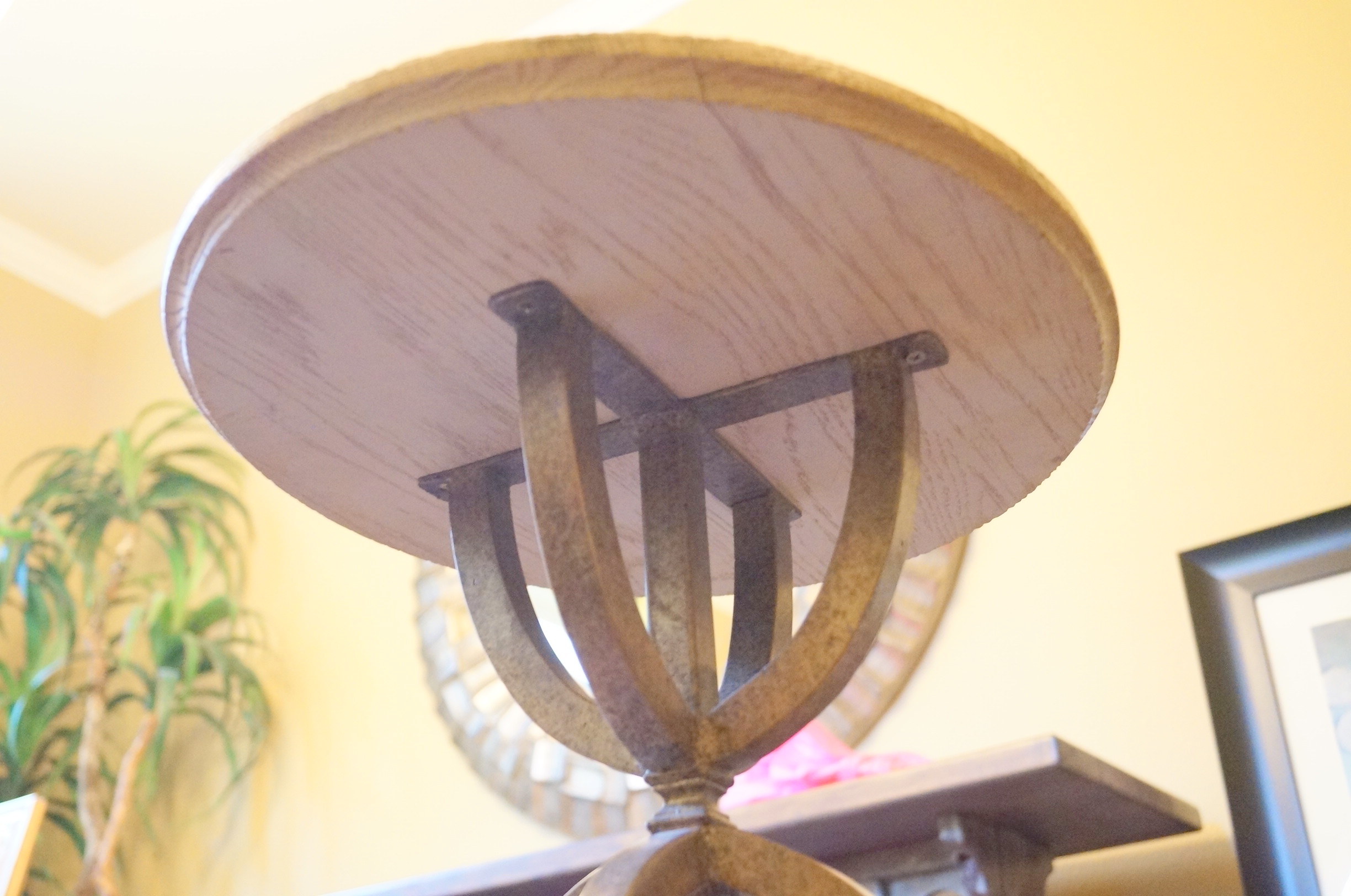 Iron and Wood Accent Table