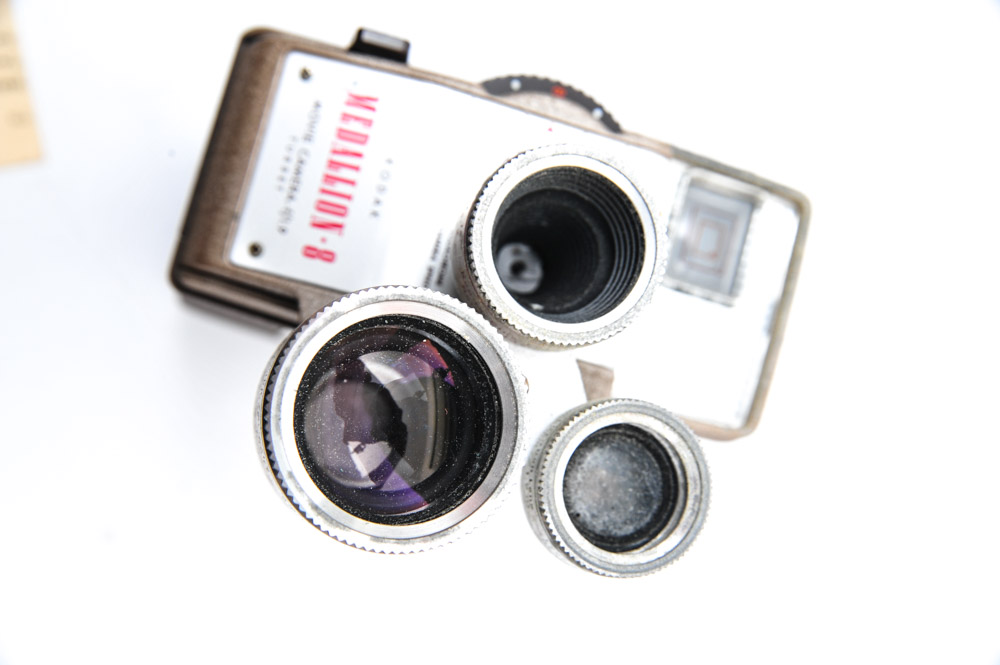 Vintage Kodak Medallion 8 Movie Camera and Instamatic Camera