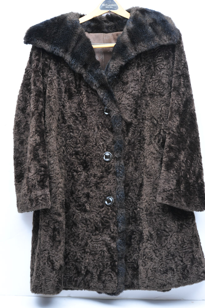 Vintage St. Moritz Curly Lamb Fur Coat
