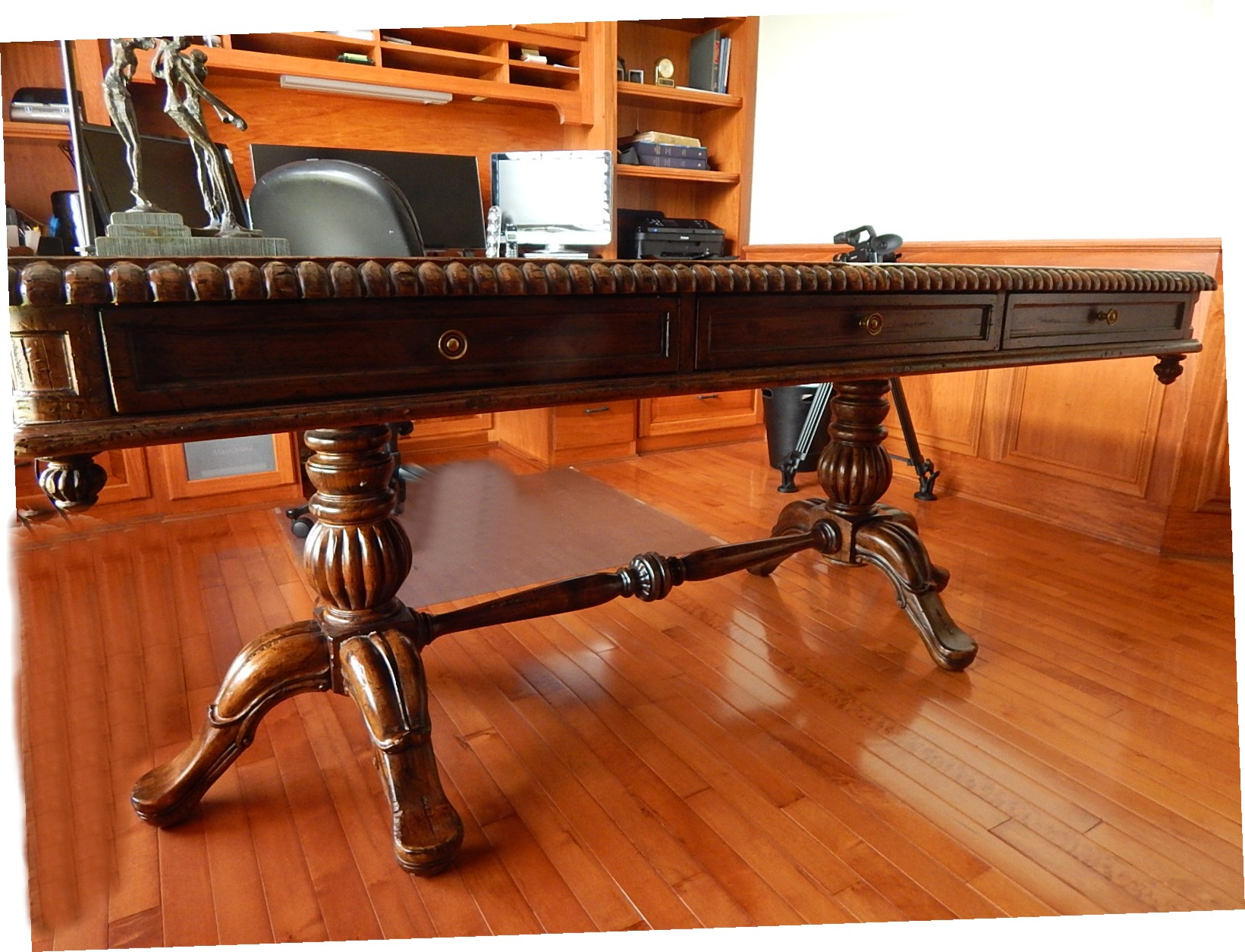 Large Jacobean Style Library Table