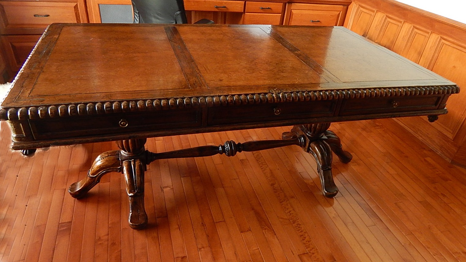 Large Jacobean Style Library Table