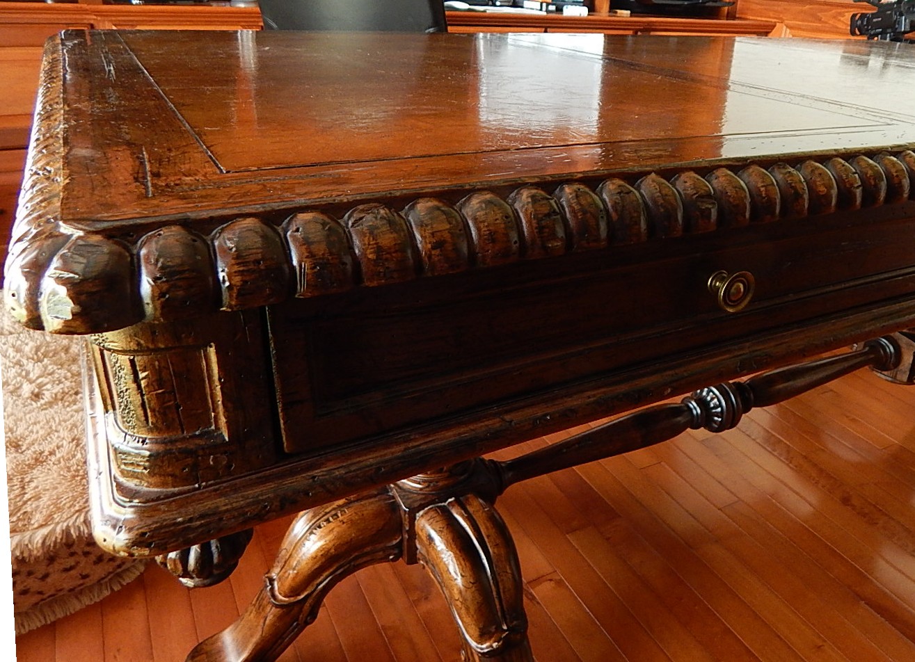 Large Jacobean Style Library Table