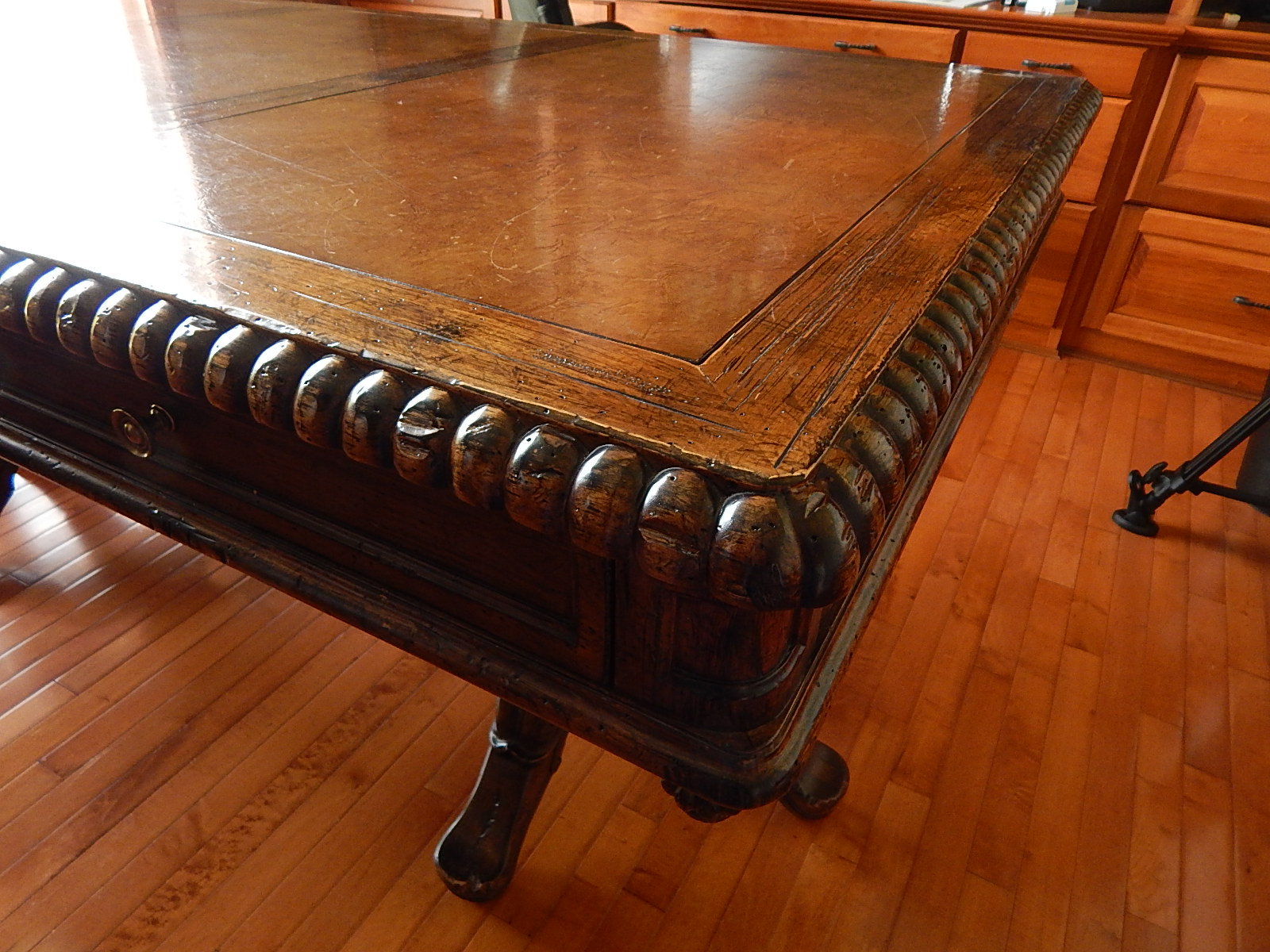 Large Jacobean Style Library Table