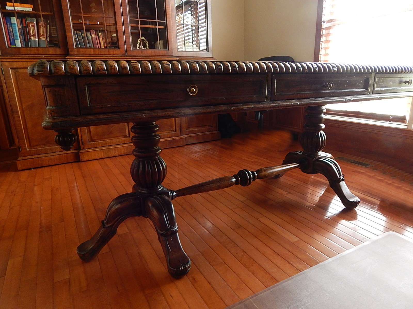Large Jacobean Style Library Table