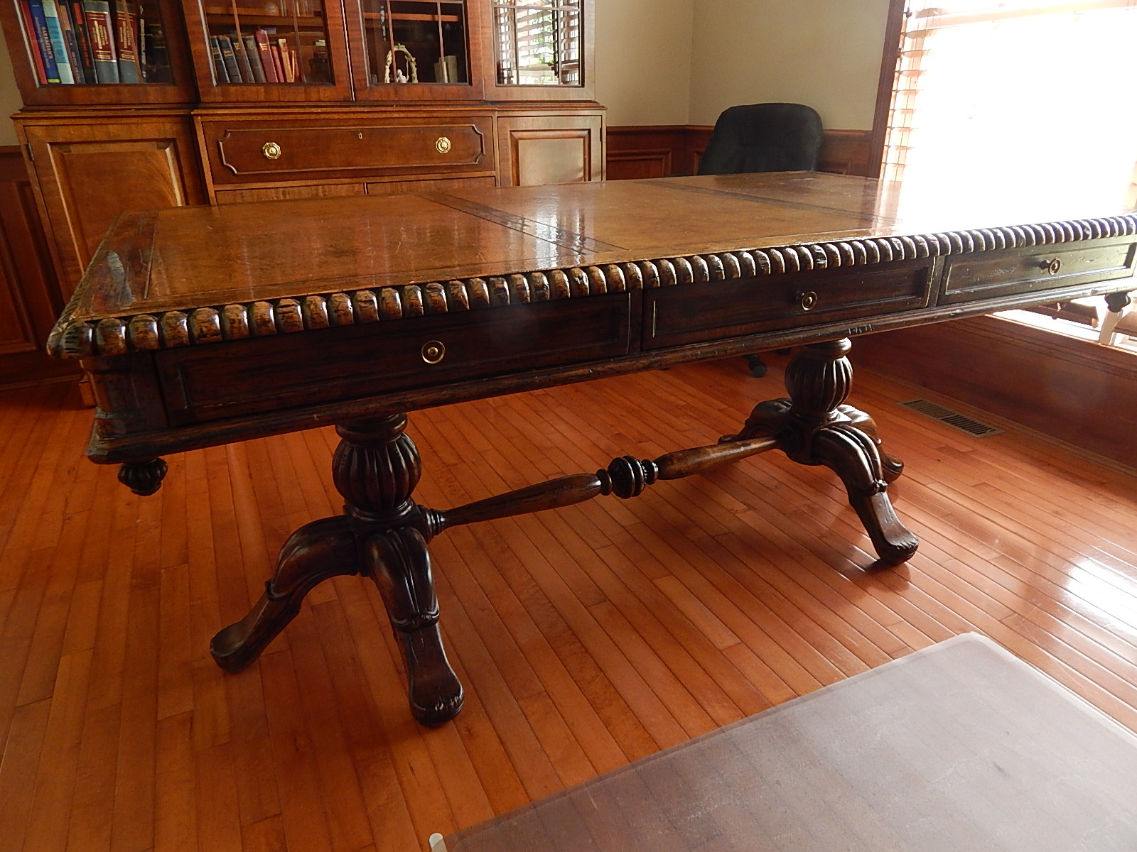 Large Jacobean Style Library Table