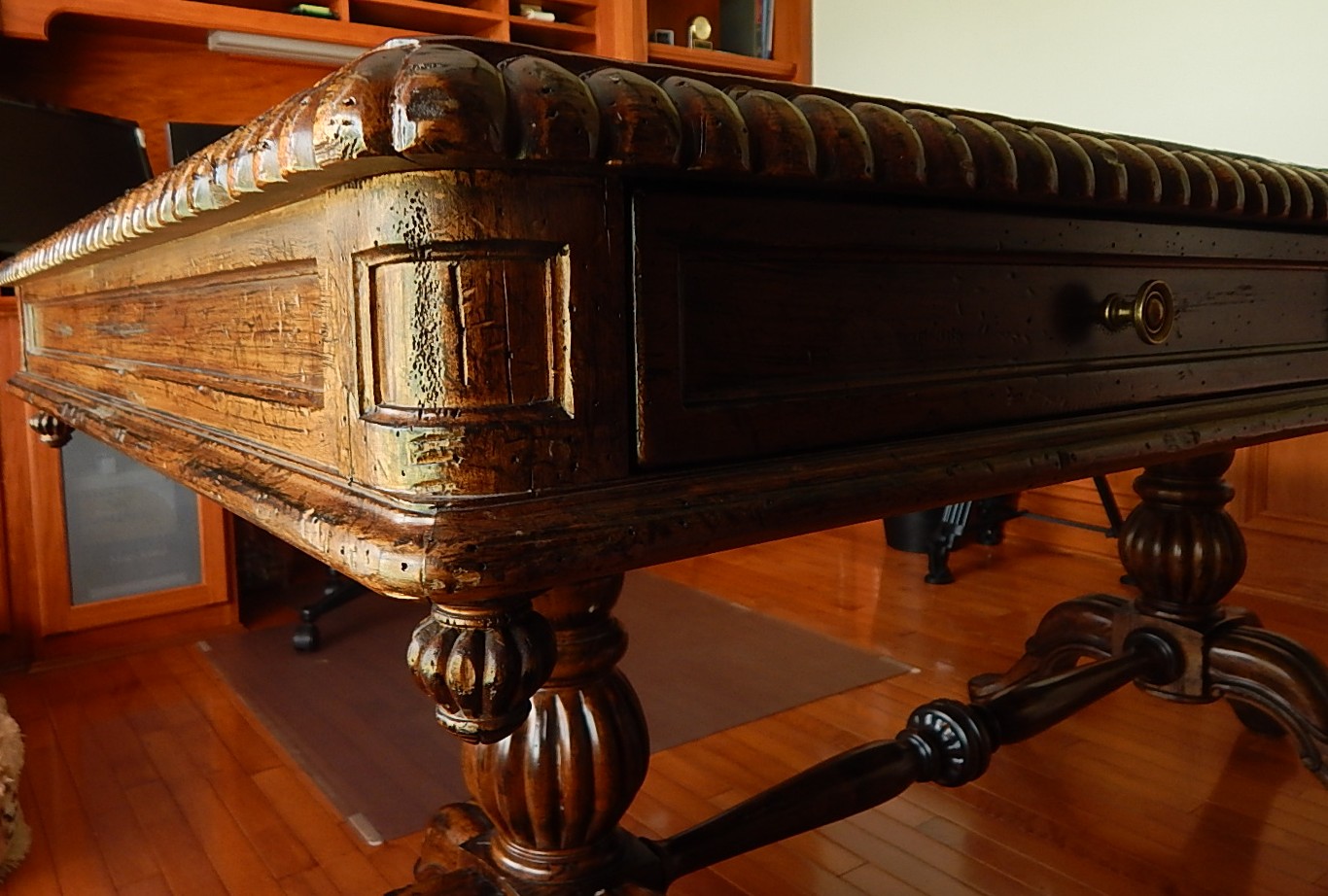 Large Jacobean Style Library Table