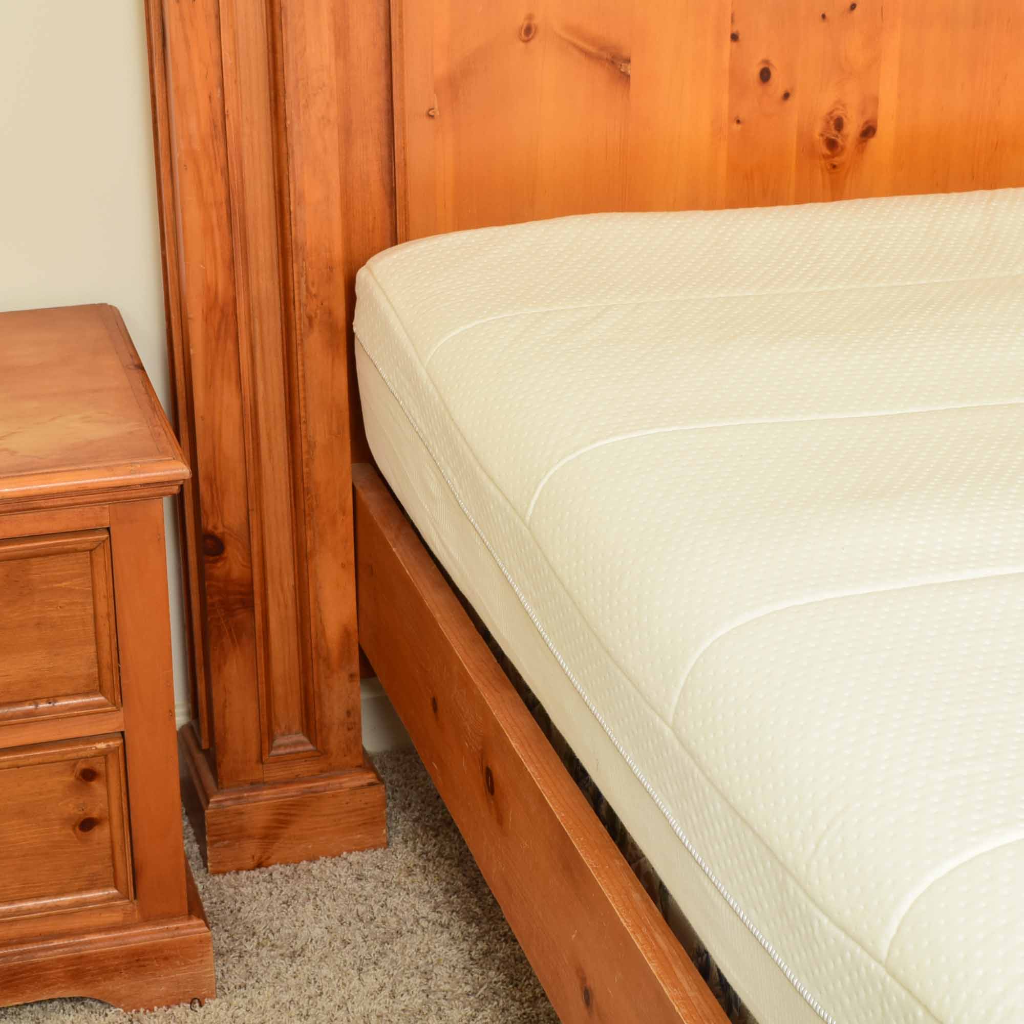 Country Style Pine and Iron King Bed