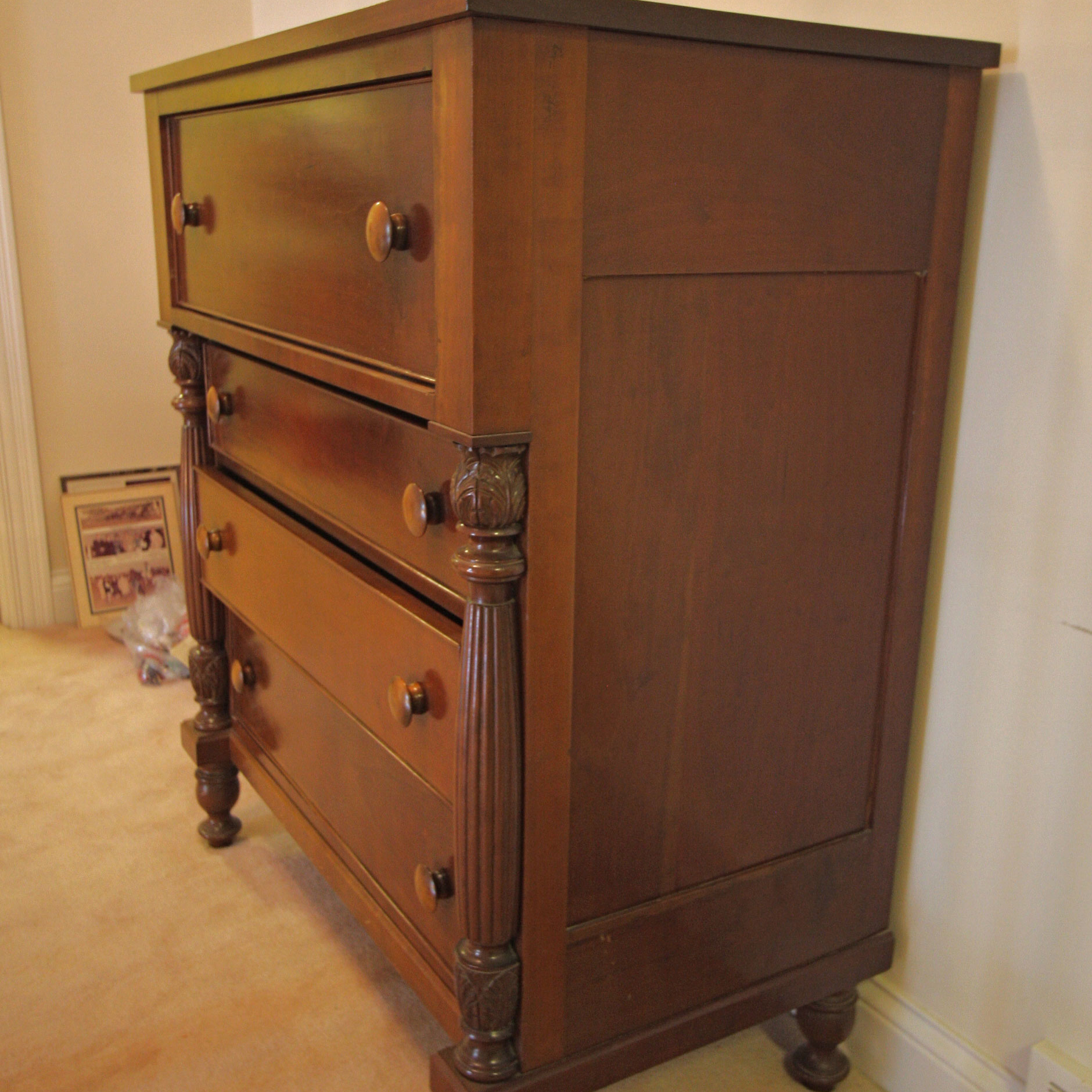 Circa 1890 Cherry Empire Style Chest of Drawers