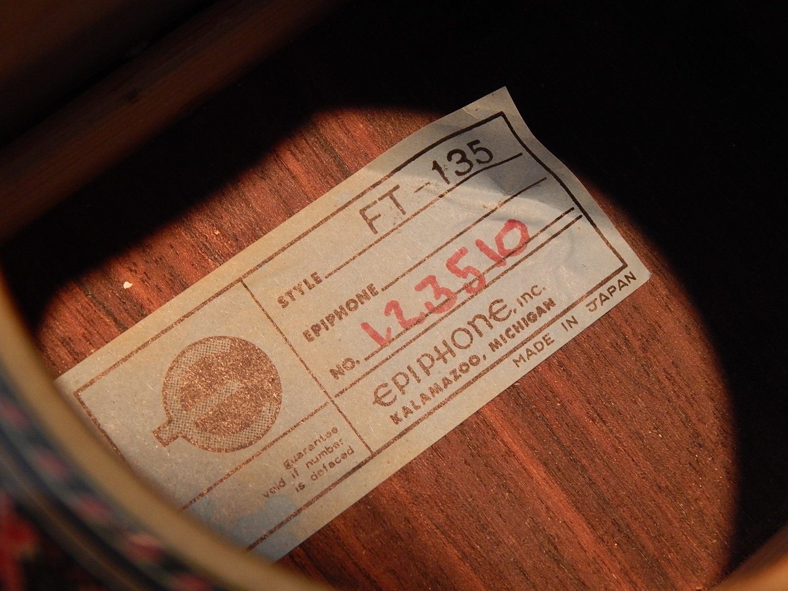 1970s Epiphone FT-135 Cortez Acoustic Guitar and Case