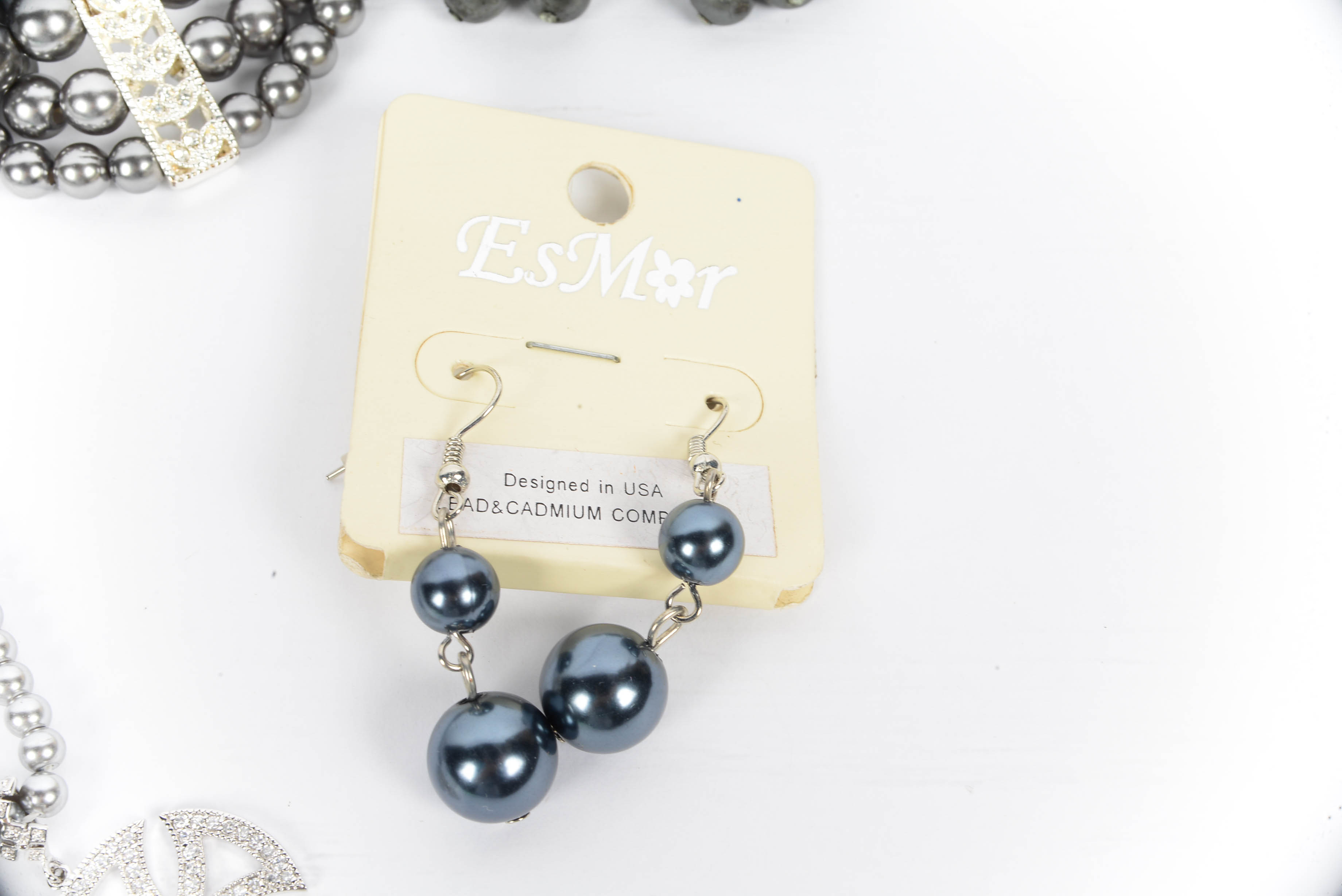 Grouping of Grey Hued Jewelry