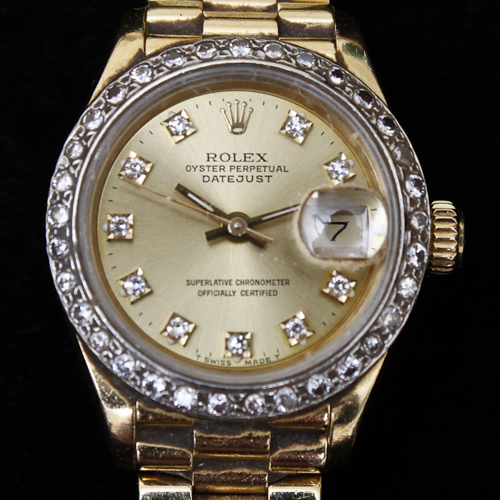 Rolex "Lady President" 18K Gold and Diamond Watch
