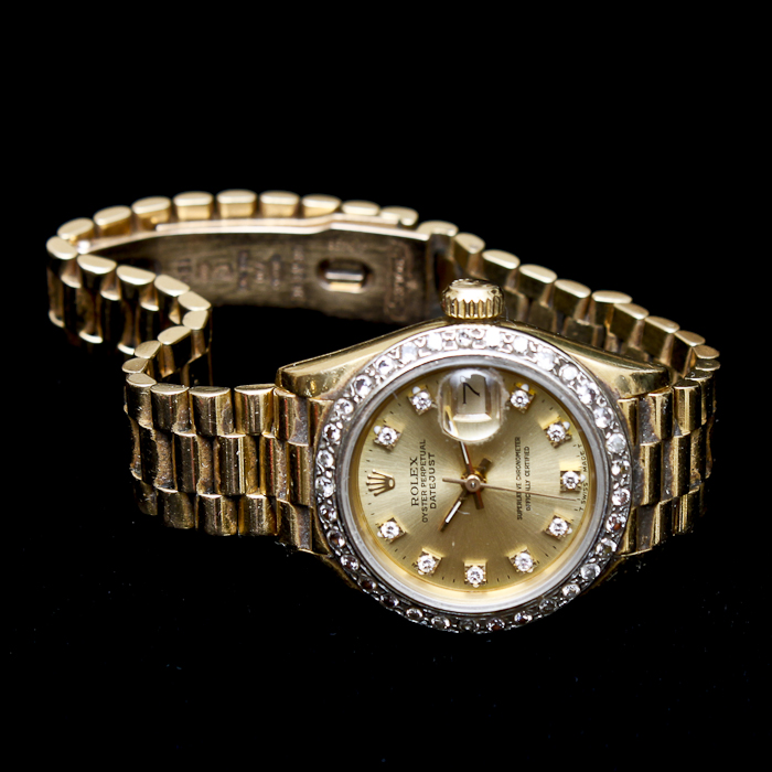 Rolex "Lady President" 18K Gold and Diamond Watch