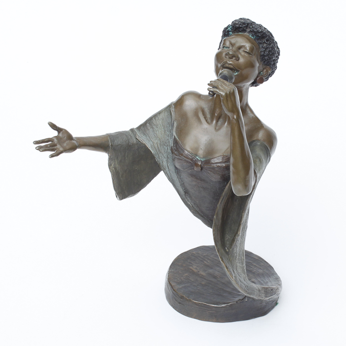 Mark Hopkins Bronze Singer Sculpture