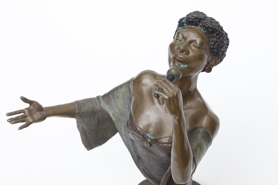 Mark Hopkins Bronze Singer Sculpture