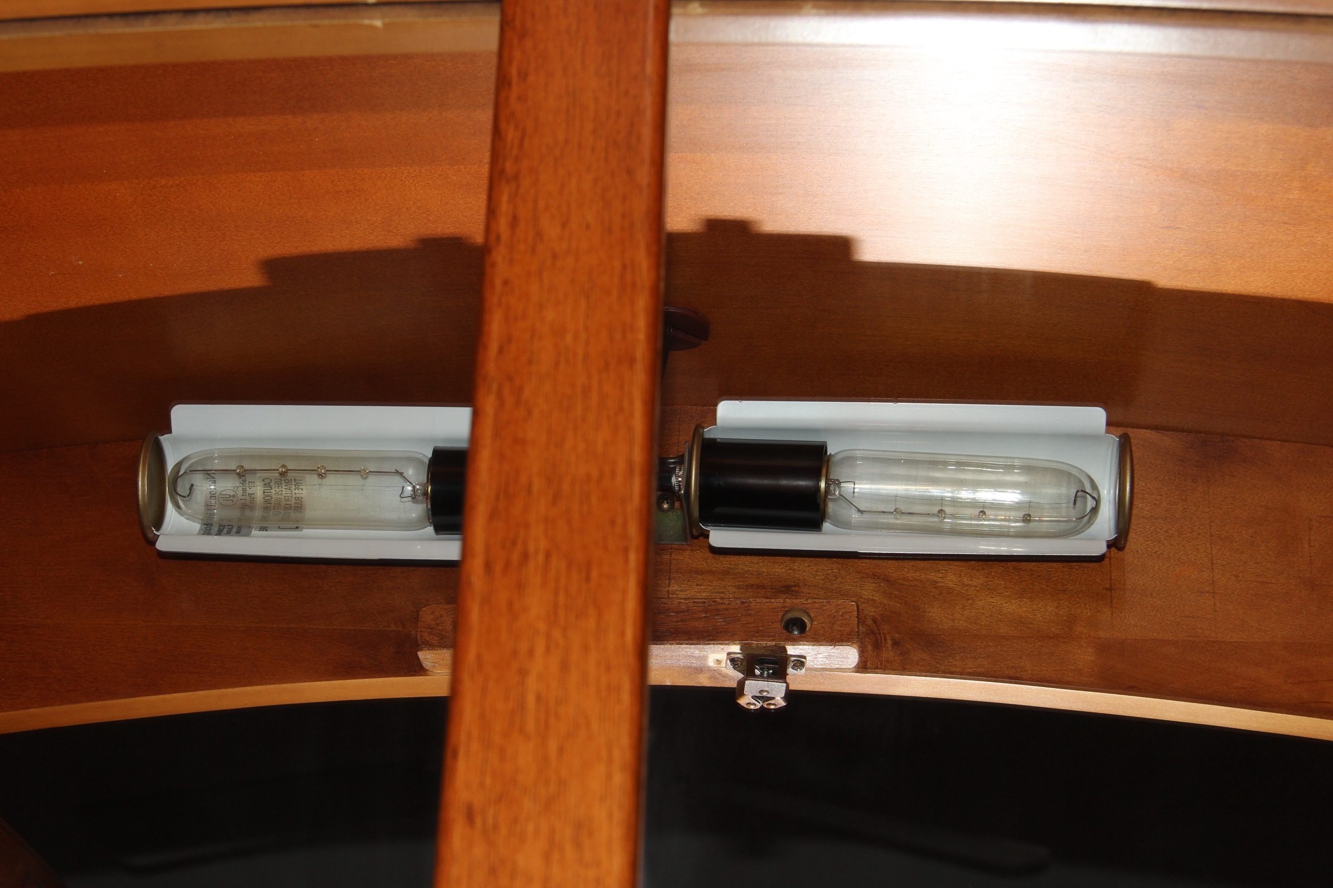 Cherry Finished Bowed Top China Hutch