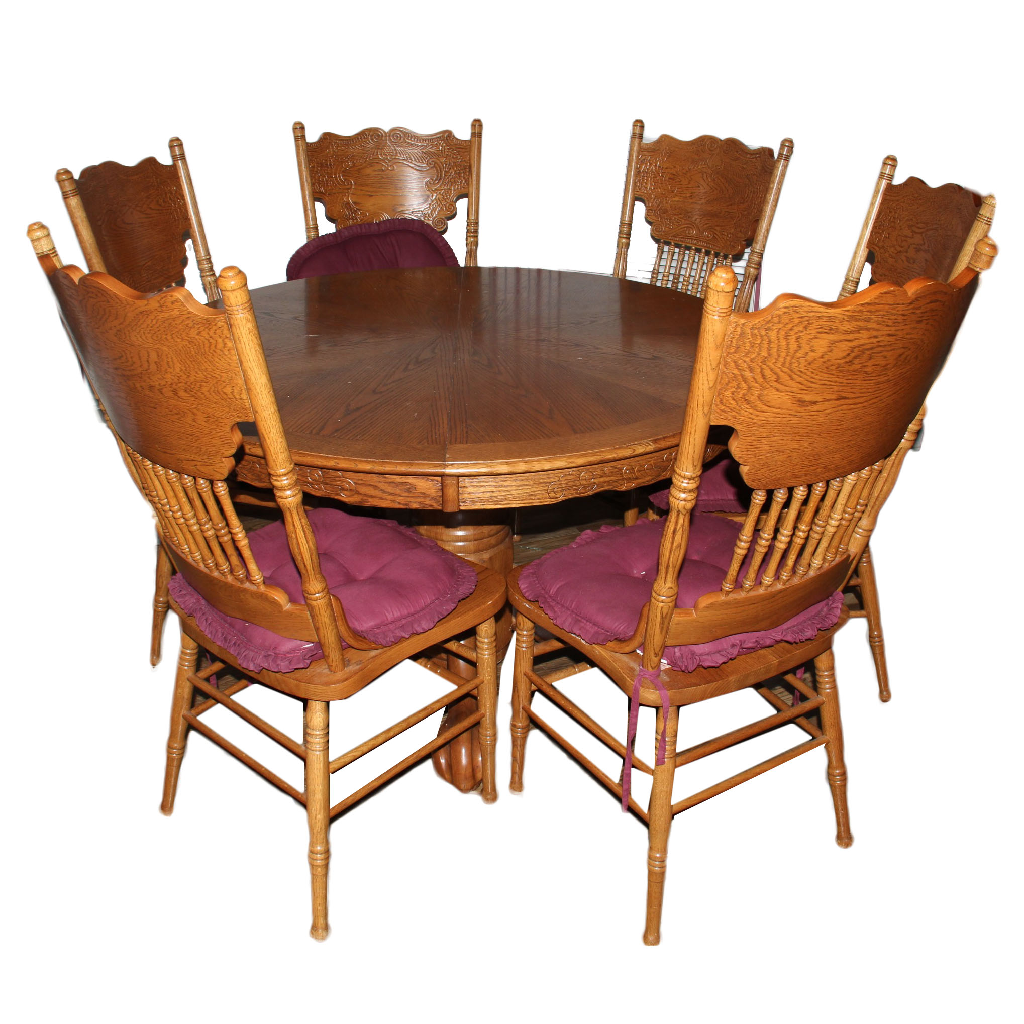 Eastlake Style Oak Kitchen Table and Chairs