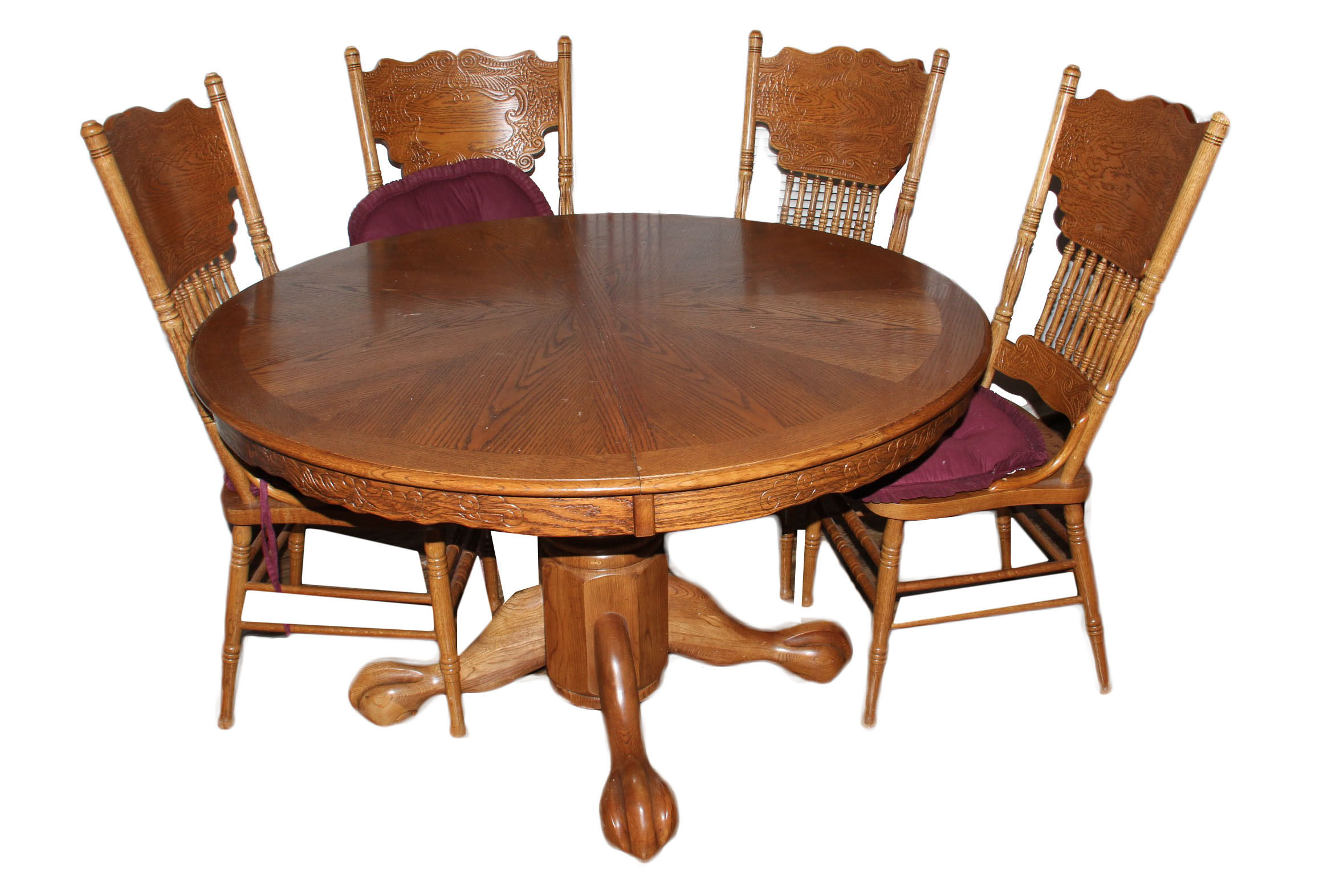 Eastlake Style Oak Kitchen Table and Chairs