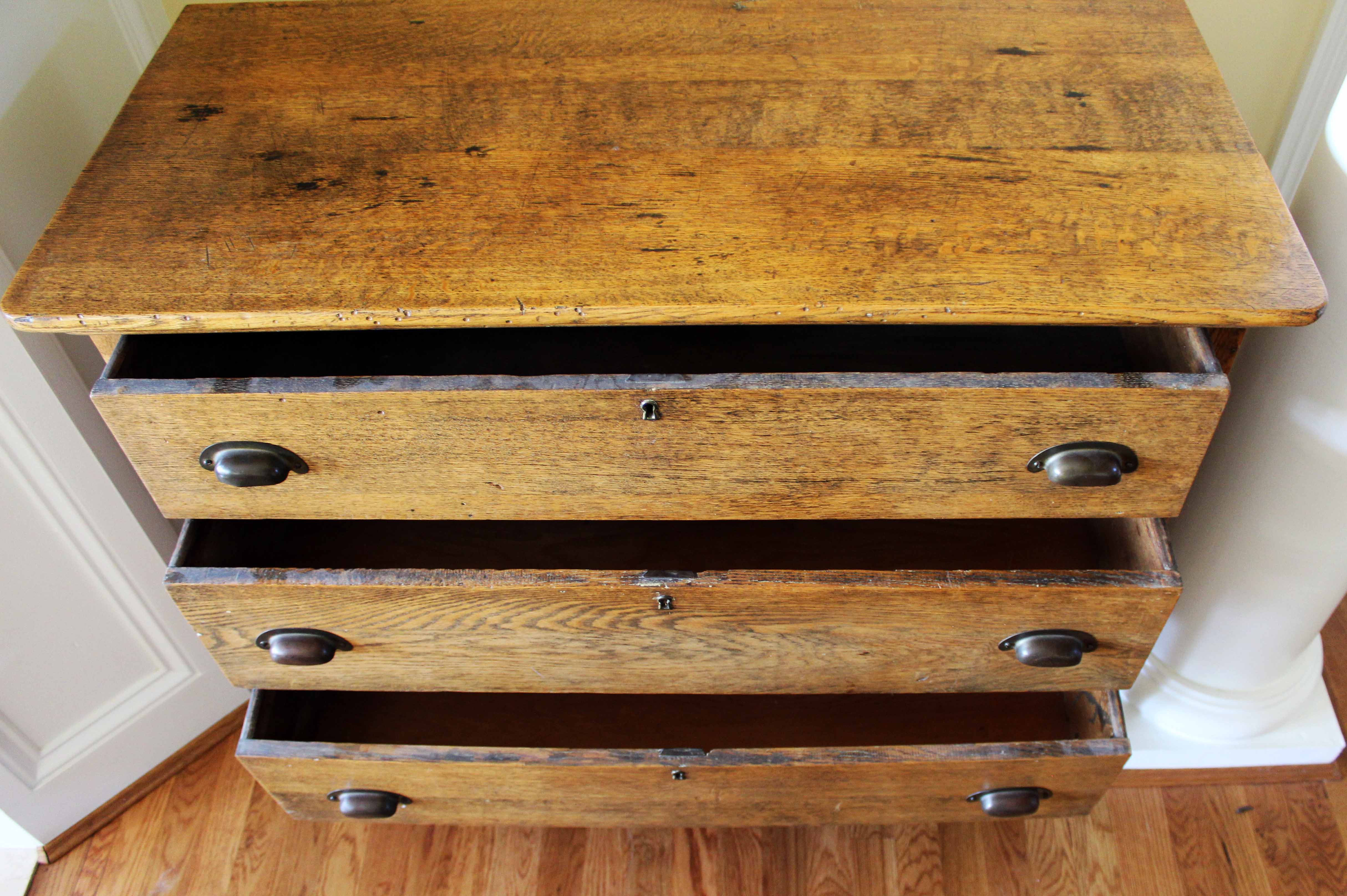 Mid Victorian Chest of Drawers and Mirror