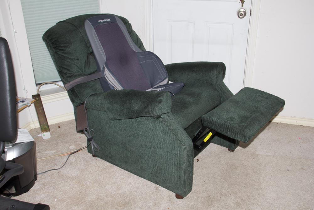 Recliner with Sharper Image Shiatsu Massager