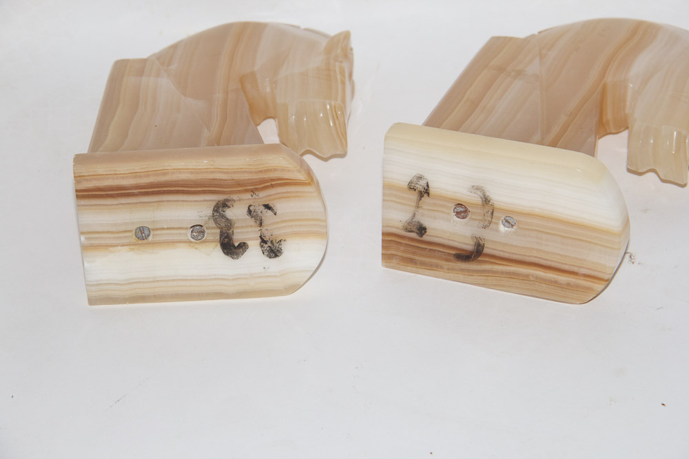 Two Sets of Marble Book Ends