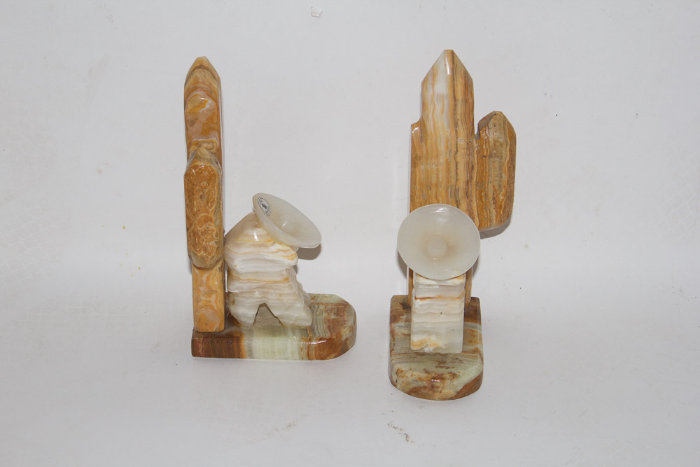 Two Sets of Marble Book Ends