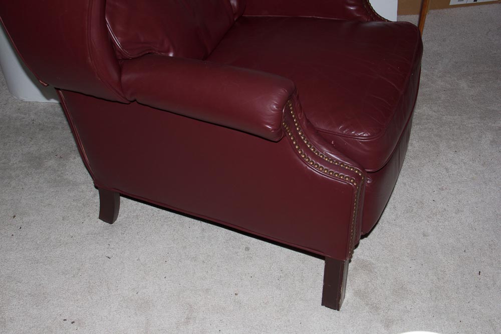 Barcalounger Burgundy Leather Recliner