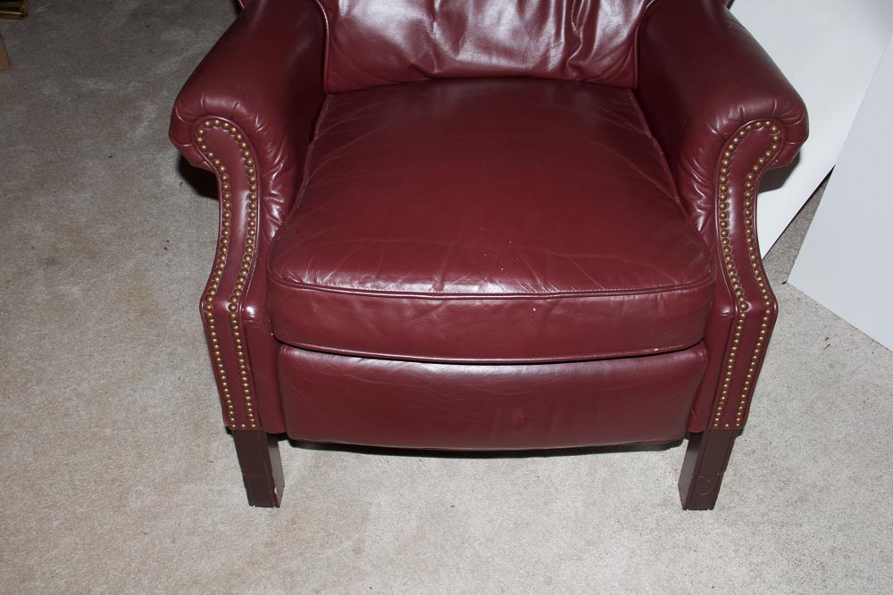 Barcalounger Burgundy Leather Recliner