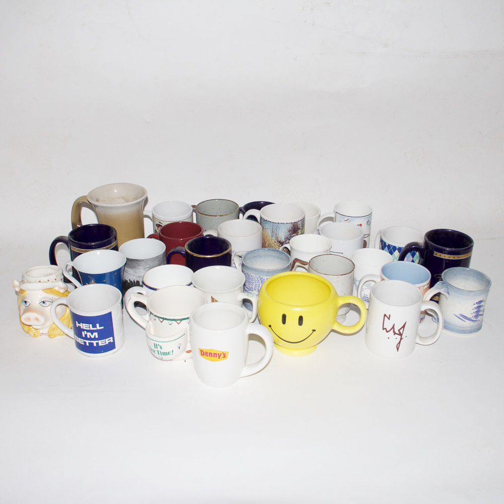 Large Collection of Assorted Coffee Mugs