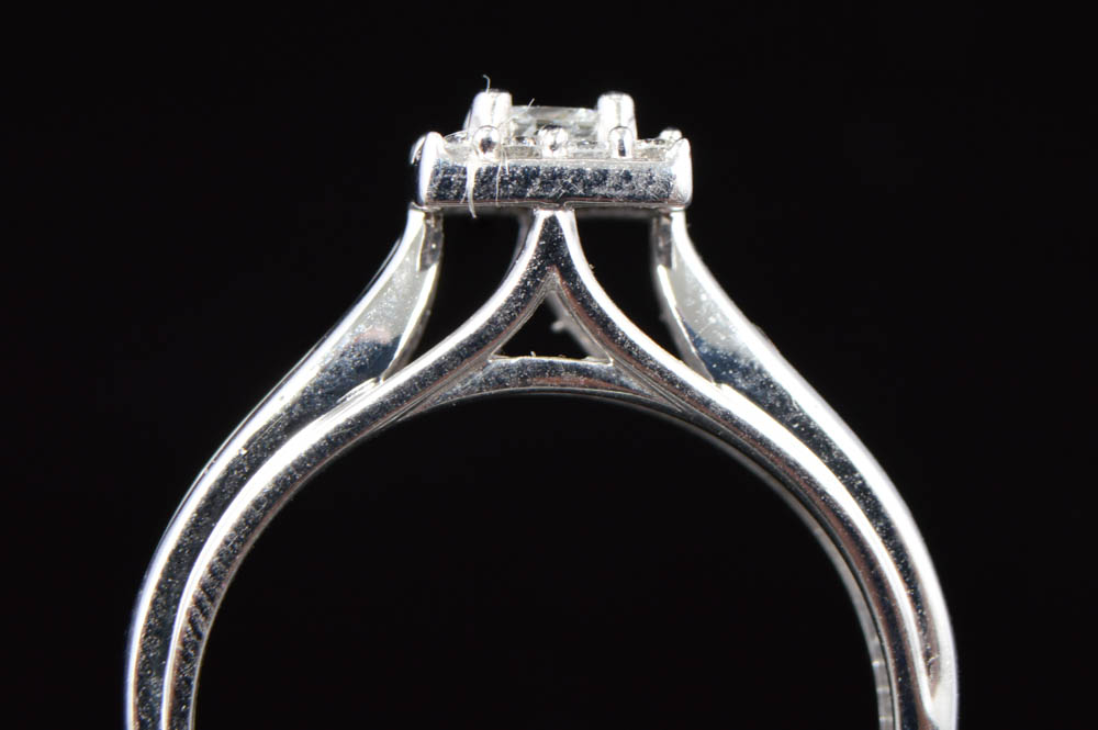 0.50 CTW Diamond and 10K White Gold Keepsake "Melody" Engagement Ring