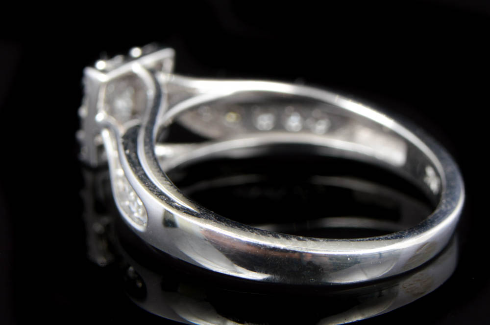 0.50 CTW Diamond and 10K White Gold Keepsake "Melody" Engagement Ring