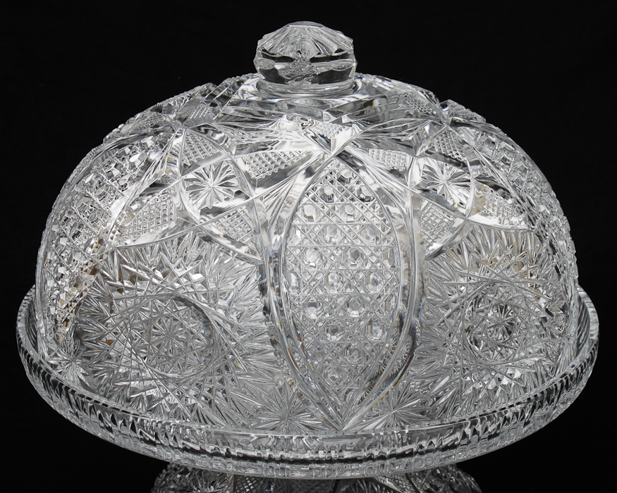 American Brilliant Cut Glass Cake Stand