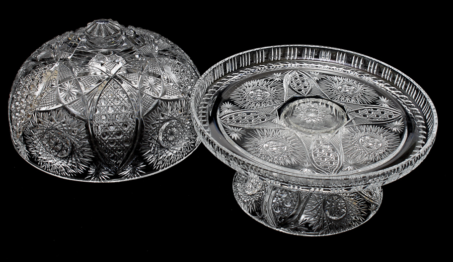 American Brilliant Cut Glass Cake Stand