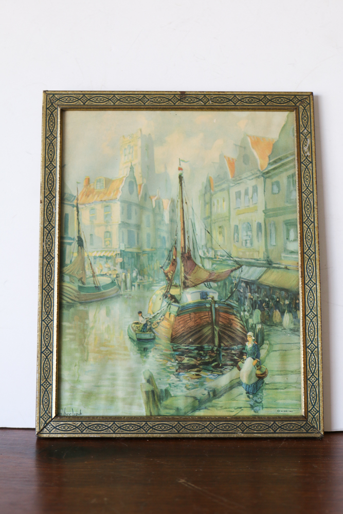 Dutch Windmill and Canal Landscape Prints