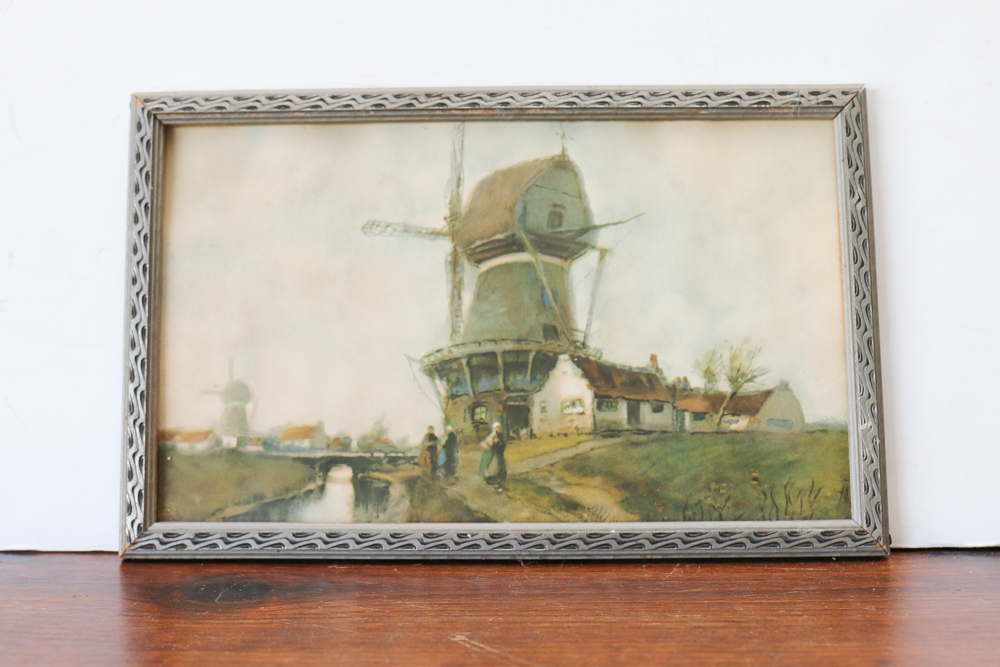 Dutch Windmill and Canal Landscape Prints