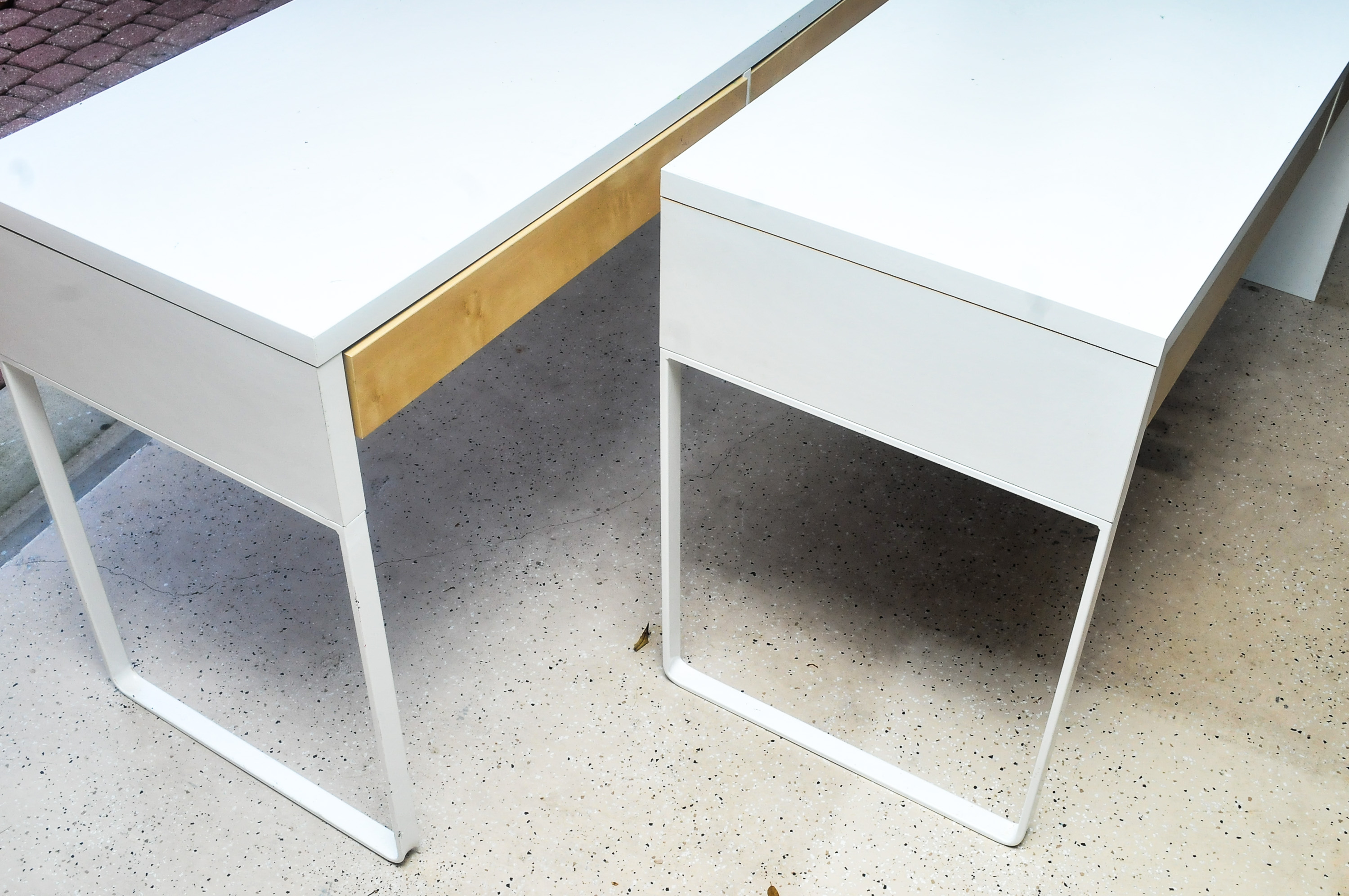 Pair of White Modern Desks