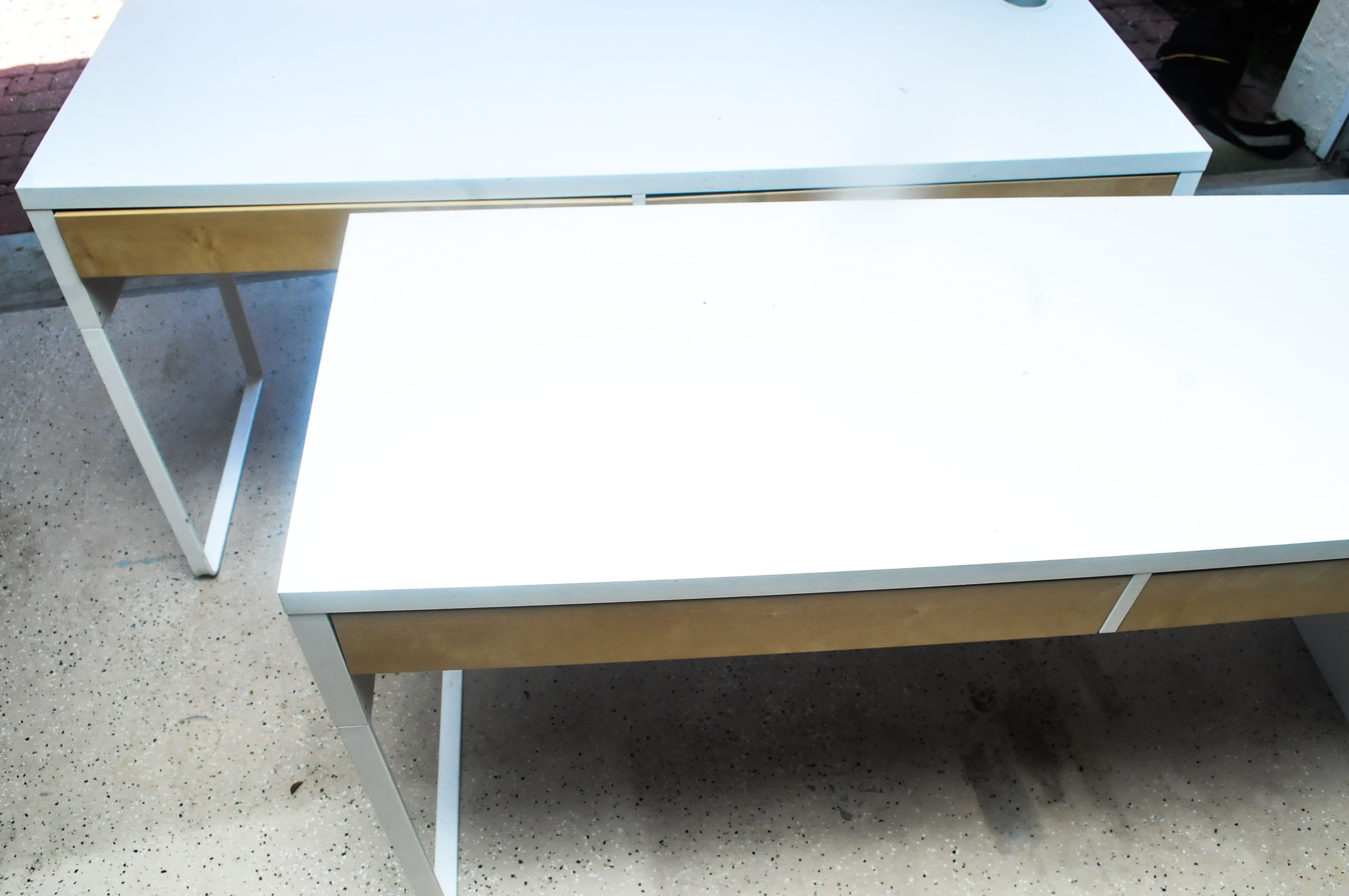 Pair of White Modern Desks