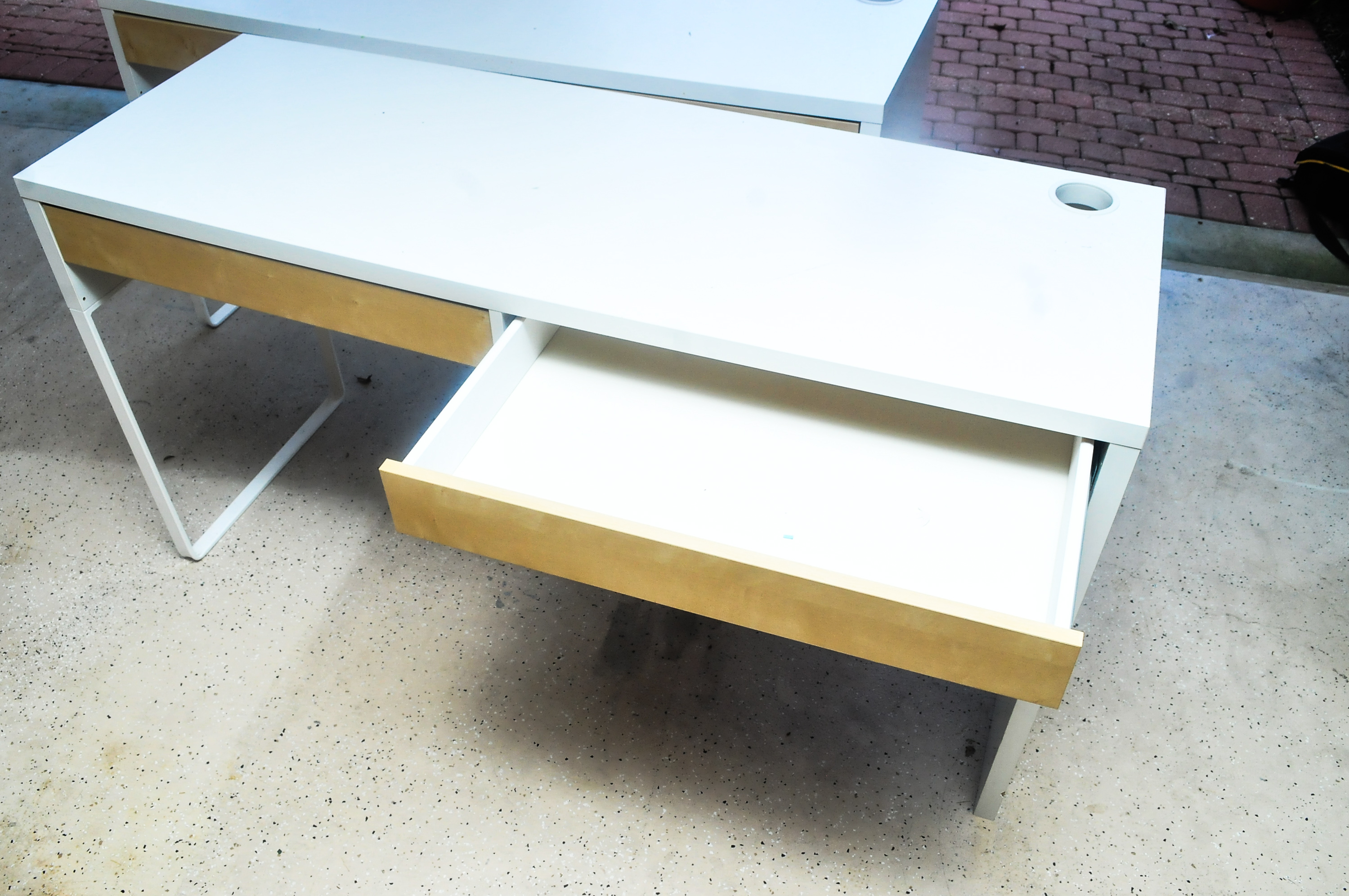 Pair of White Modern Desks